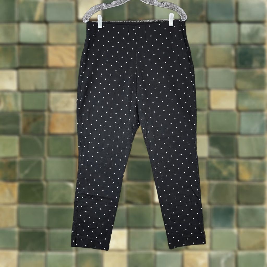Old Navy Old Navy Dress Pants Womens Black Polka Dot Side Zip Elastic Waist Size 12 Size 34" / US 12 / IT 48 - 1 Thumbnail