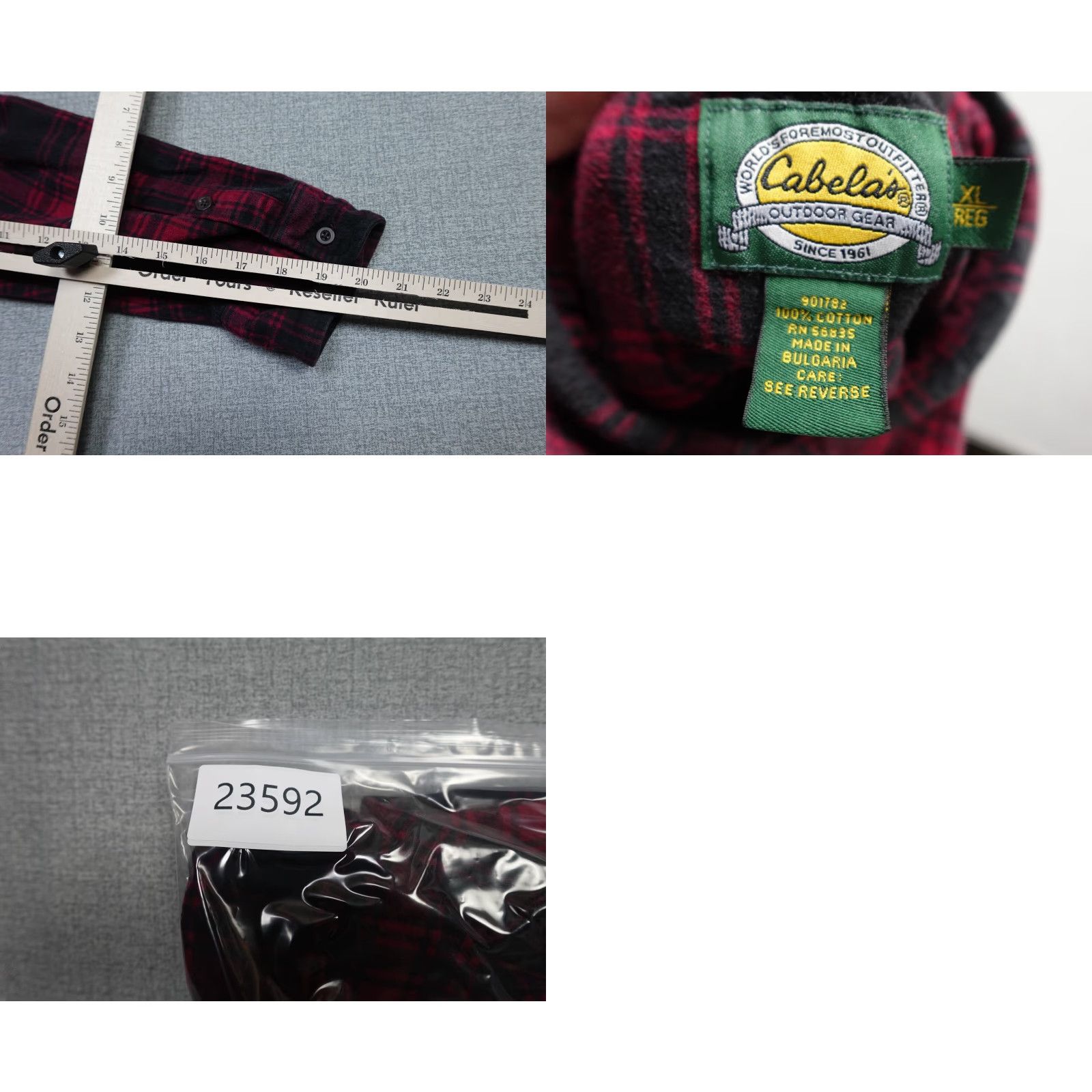Vintage VINTAGE Cabela's Shirt Mens XL Red Plaid 100% Cotton Flannel Button-Up Outdoors Classic 90s Mens Size US XL / EU 56 / 4 - 8 Thumbnail