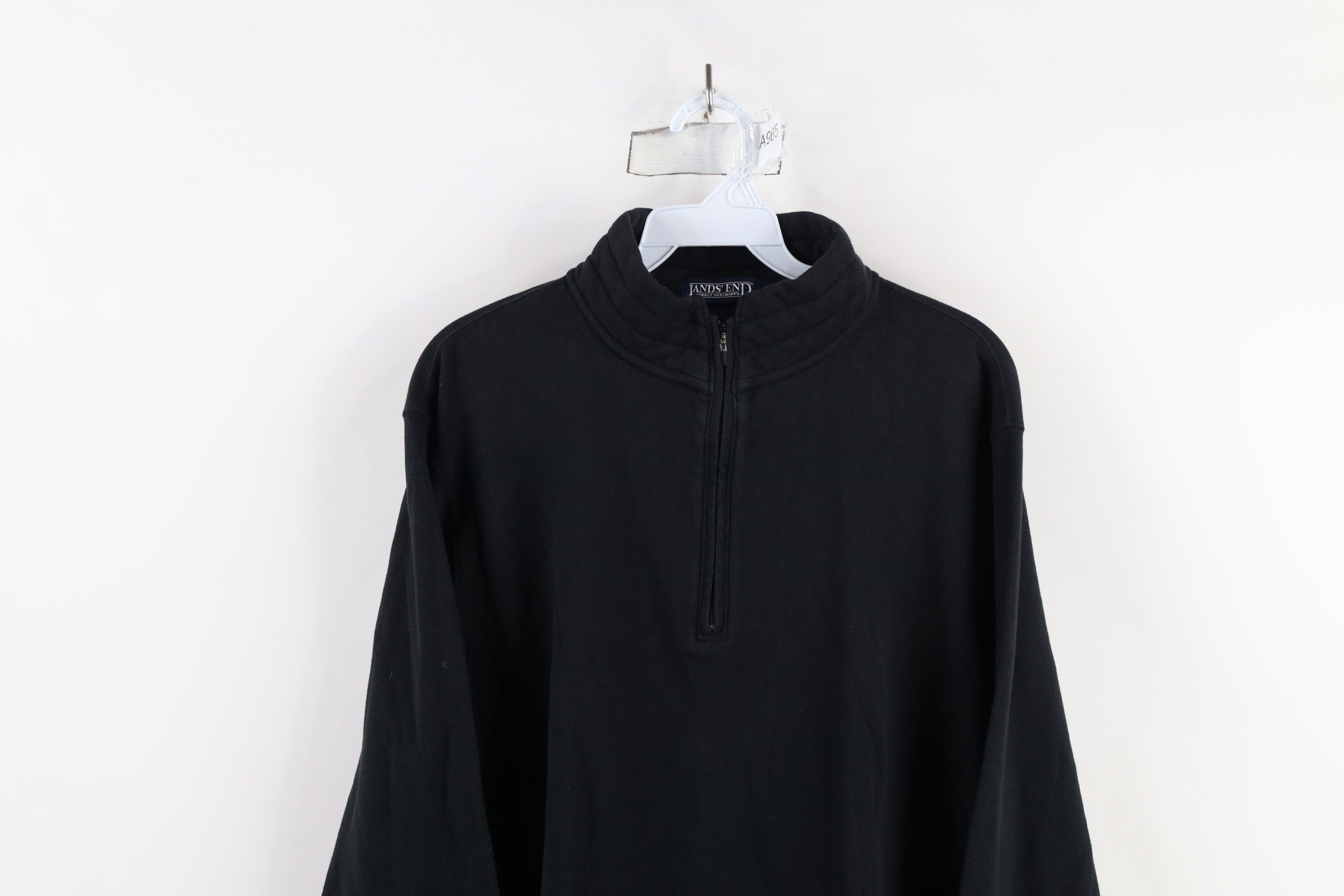 Lands' End × Vintage Vintage Lands End Thermal Knit Half Zip Sweater Black Size US L / EU 52-54 / 3 - 2 Thumbnail