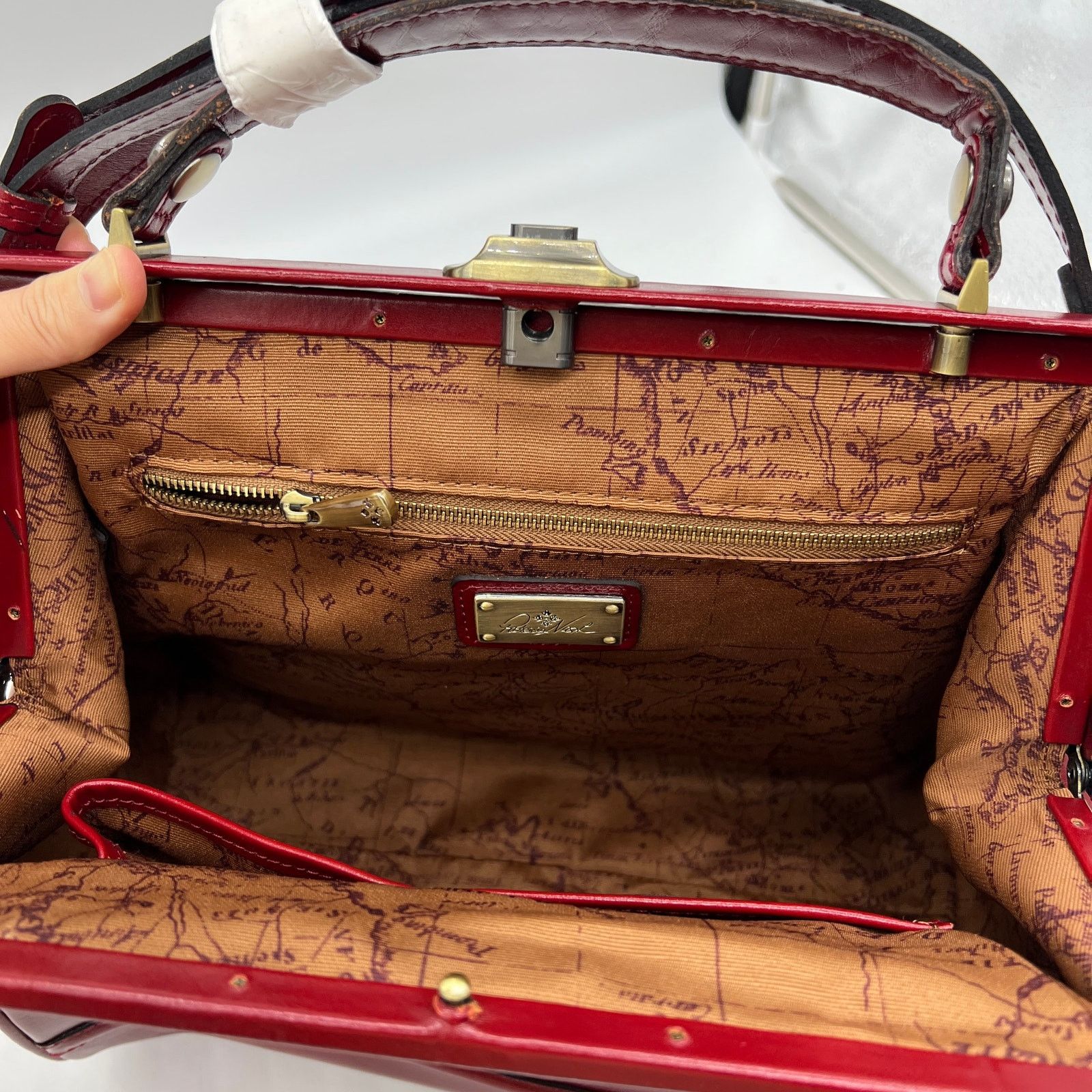 Other Patricia Nash Discovery Brianza Leather Frame Bags Ruby Red Size ONE SIZE - 14 Thumbnail