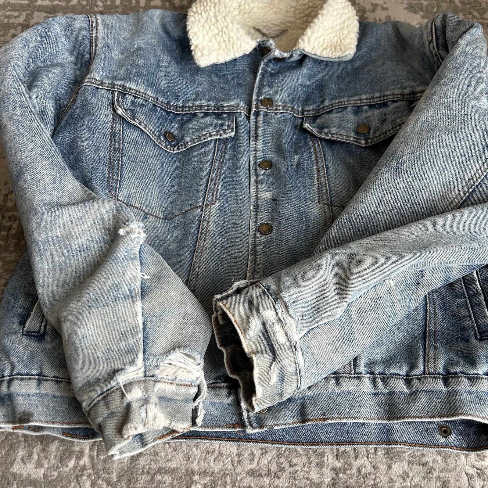 Other VTG Saugatuck Drygood Denim Sherpa Trucker Jacket Sz L 42/44 Size US L / EU 52-54 / 3 - 16 Thumbnail
