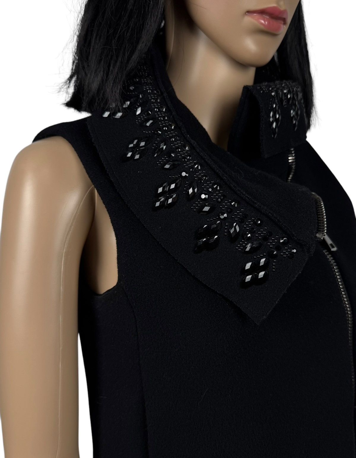 Emporio Armani Emporio Armani Full-Zip Vest Wool-Cotton Decorated Stones 40 Size S / US 4 / IT 40 - 9 Thumbnail