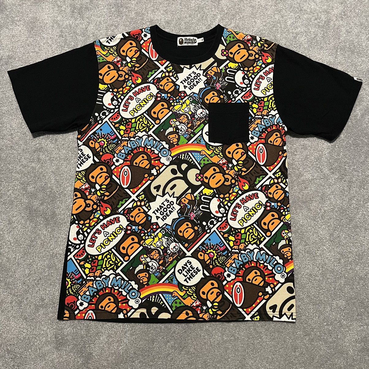 Bape Baby Milo Picnic Pocket Tee Size US XL / EU 56 / 4 - 1 Thumbnail