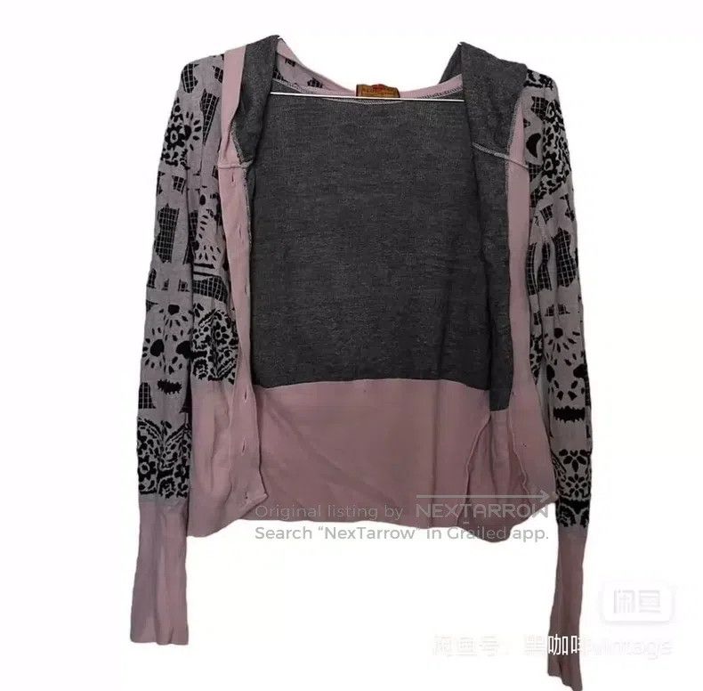 Vivienne Westwood Vivienne Westwood Cherry Blossom Pink Lace Skull Knit Jack Size L / US 10 / IT 46 - 2 Thumbnail