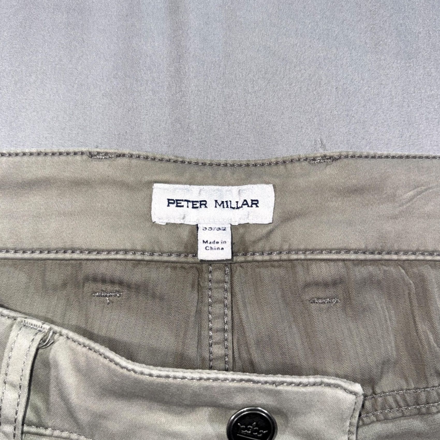 Peter Millar Peter Millar Pants Mens 35x32 Beige Signature Sateen Classic Fit Chino Stretch Size US 35 - 5 Thumbnail