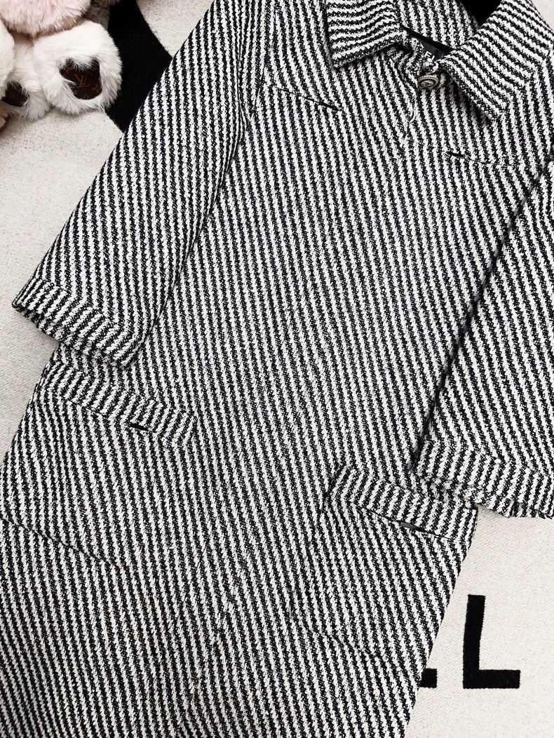Chanel Chanel 16p black and white twill woven coat Size XXS / US 00 / IT 34 - 3 Thumbnail