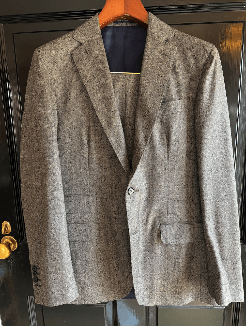 Sid Mashburn Sid Mashburn Brown Tic Weave Flannel Suit 50IT (40R) Size 40R - 1 Thumbnail