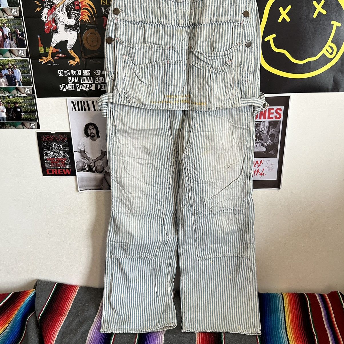 Vintage Vintage Denim & Dungaree Biker Stripe Overall Size US 36 / EU 52 - 4 Thumbnail