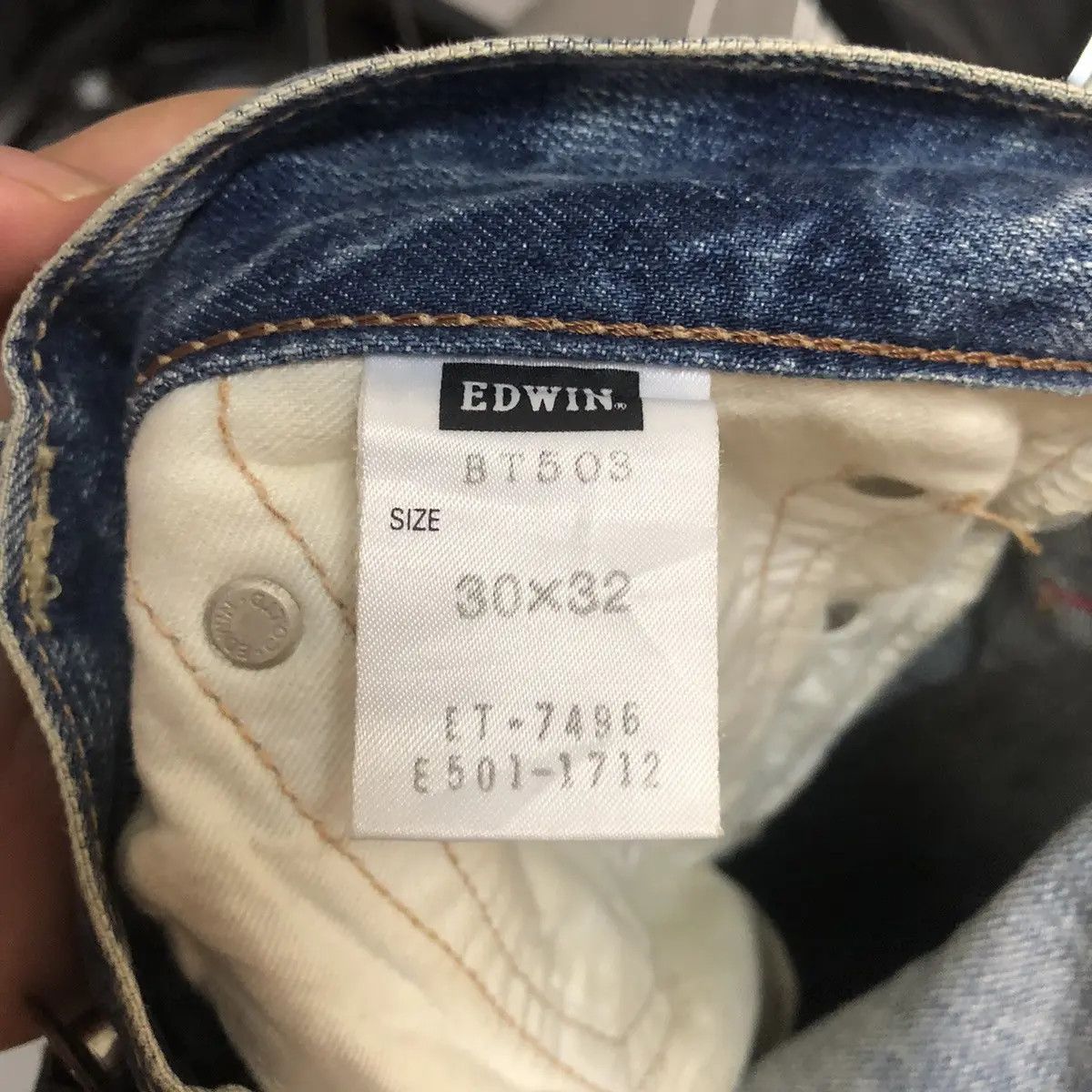Edwin DL Edwin Blue Trip Distressed Blue Denim pants #c006 Size US 31 - 19 Thumbnail