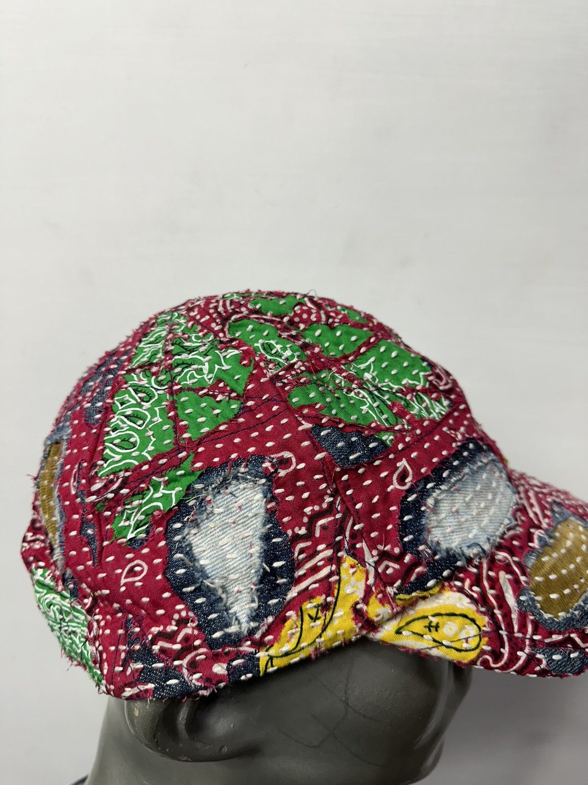 Art Comes First × Handmade Custom Made Distressed Paisley Patchwork Boro hats Size ONE SIZE - 2 Thumbnail