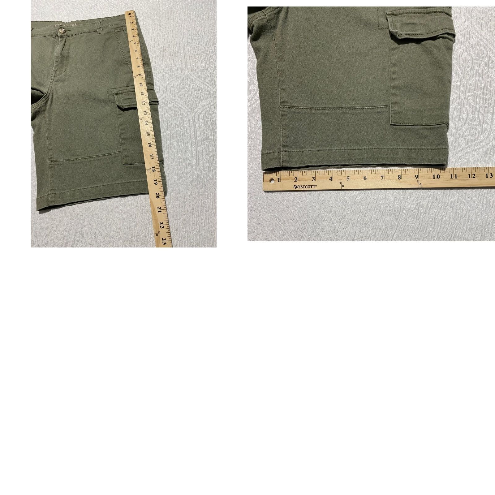 Eddie Bauer Eddie Bauer Cargo Shorts Mens 32 Regular Olive Green Canvas Cargo Pocket 6-Pocket Hiking Casual Travel Workwear Buttons Logo Size US 32 / EU 48 - 8 Thumbnail