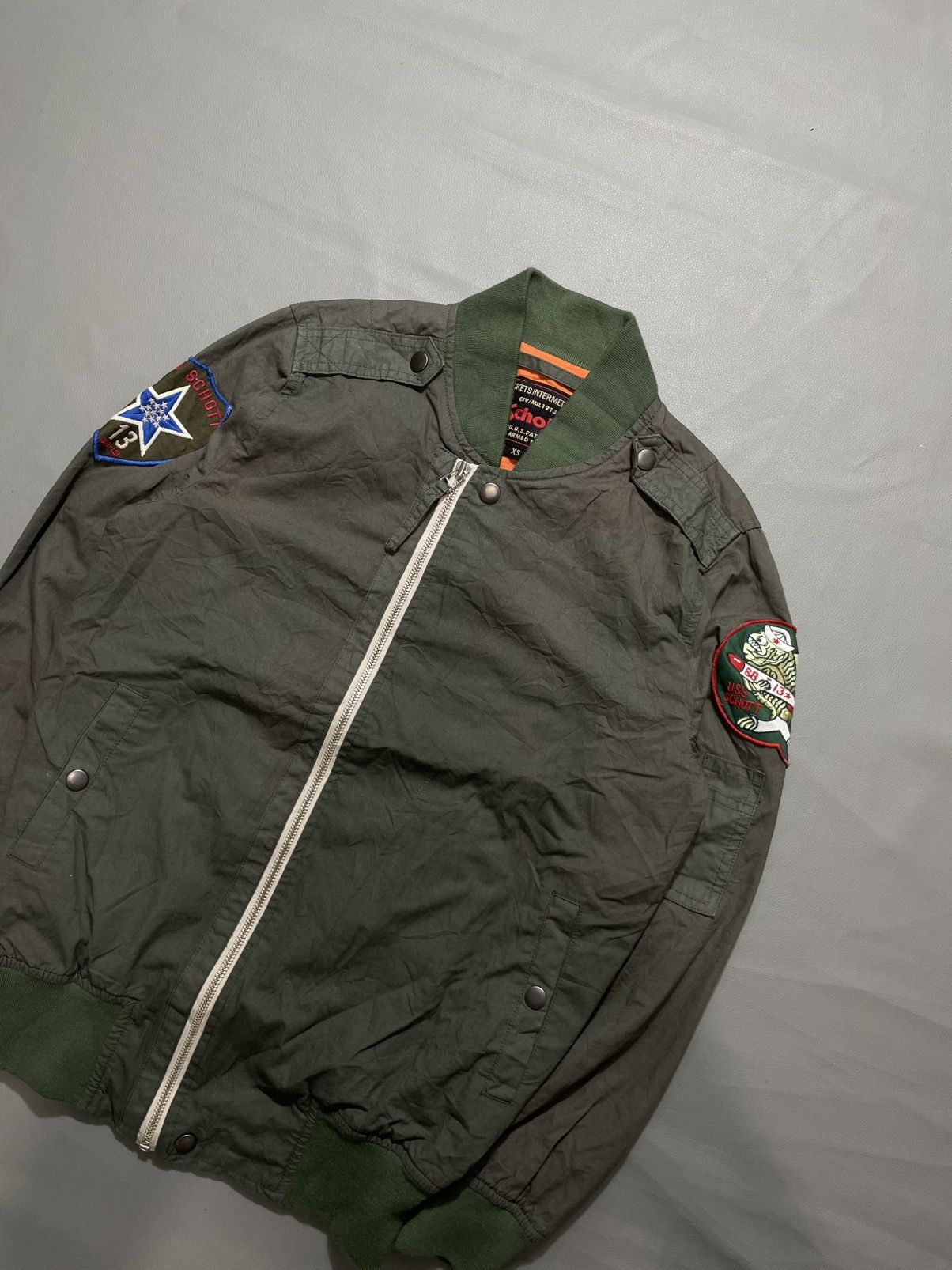 Schott Schott Flyers Bomber Military Asymmetrical Jacket Size US XS / EU 42 / 0 - 4 Thumbnail