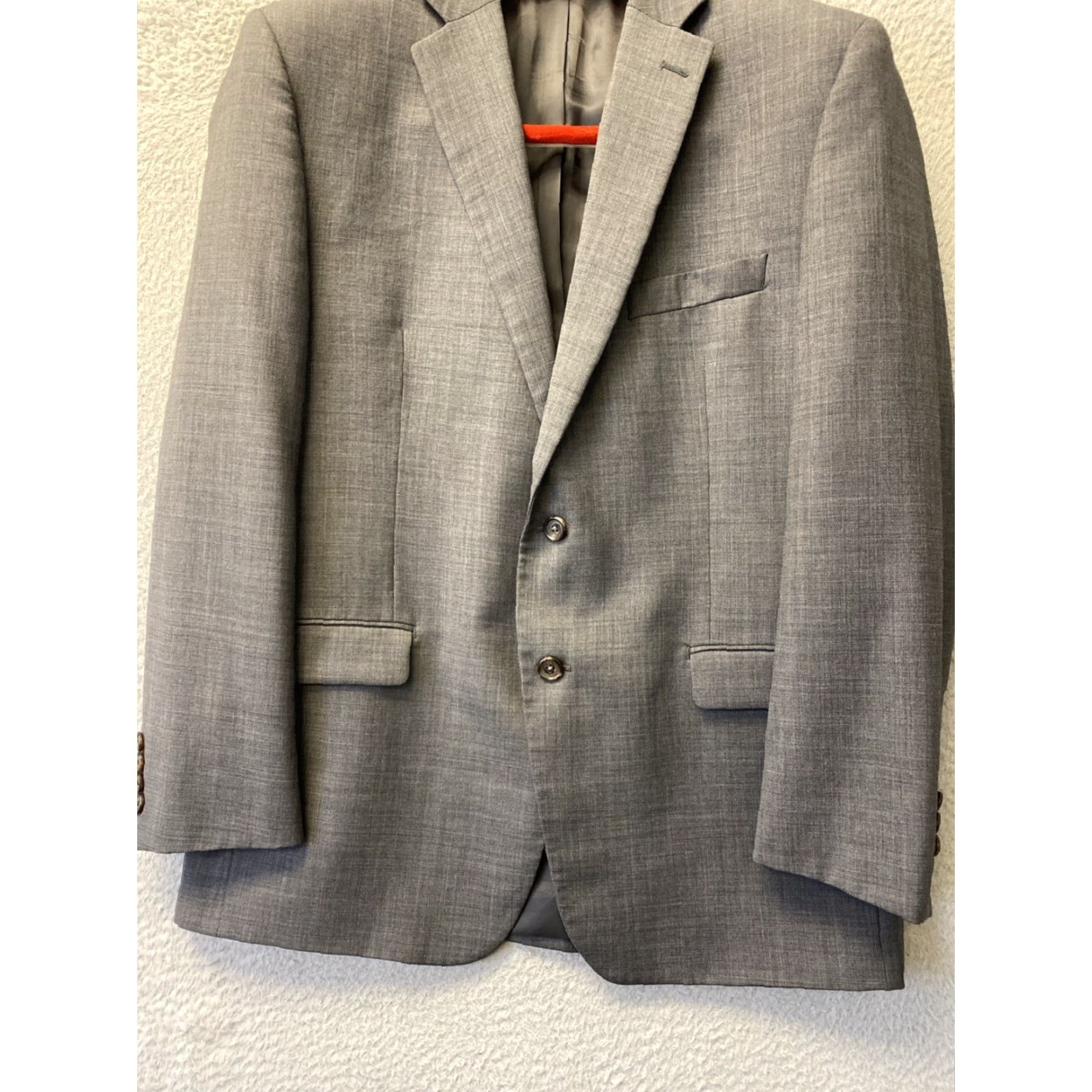 Ralph Lauren VINTAGE Ralph Lauren Wool Single Breasted Blazer Men 42R Gray Business Casual Sport Coat 90s Mens Size 42R - 2 Thumbnail
