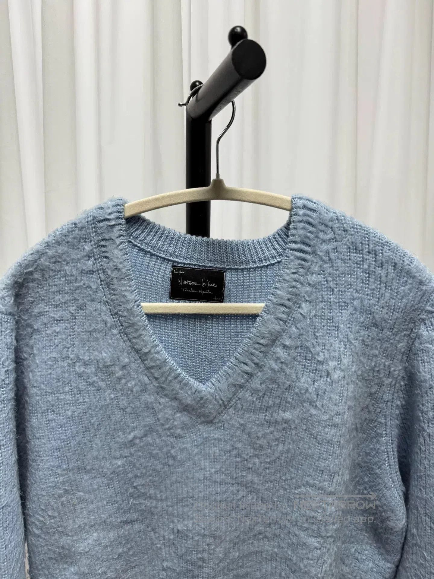 Comme des Garcons Homme Plus Kurt Cobain Inspired Light Blue Sweater. Size US XL / EU 56 / 4 - 4 Thumbnail