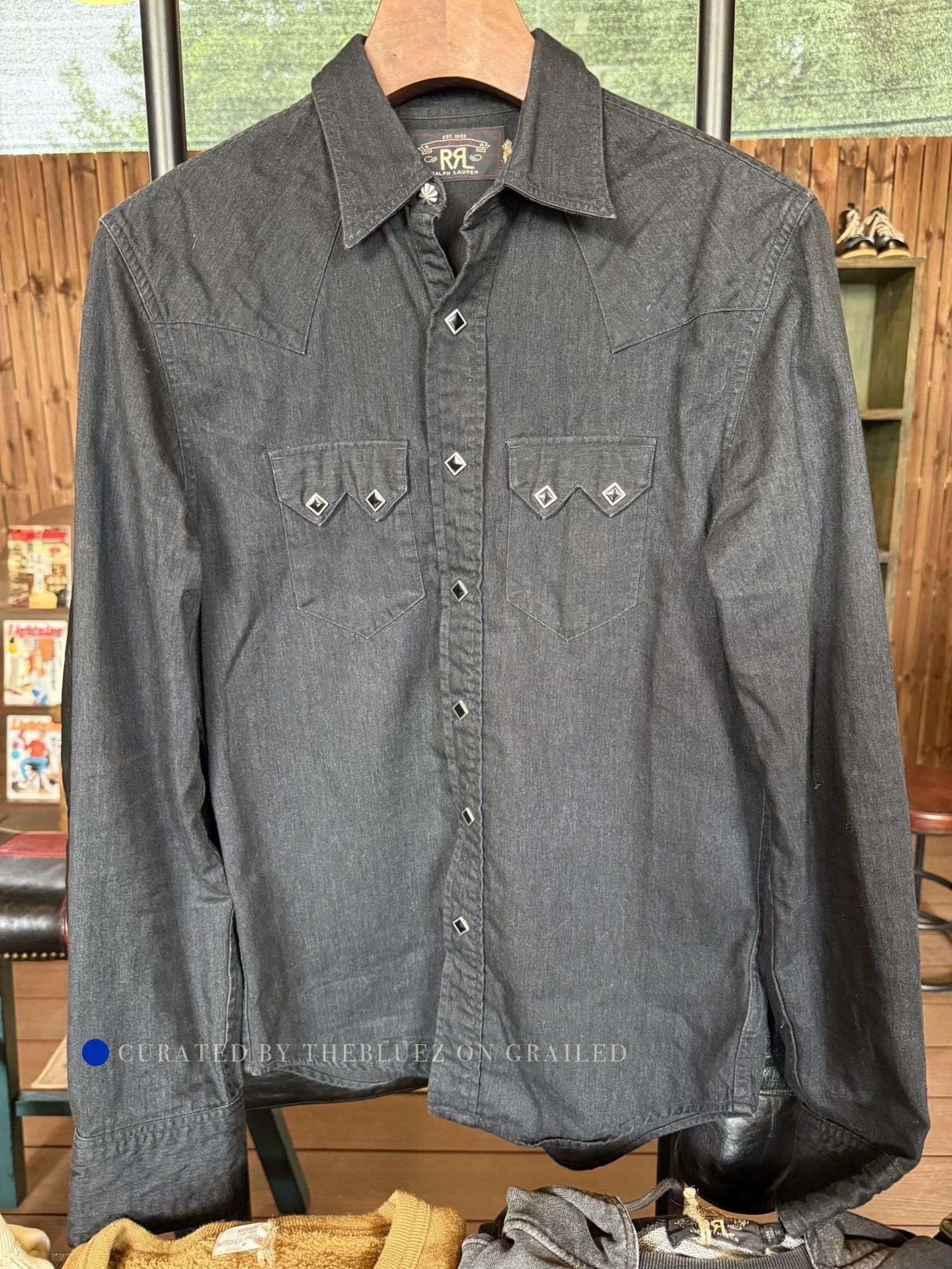 RRL Ralph Lauren Double RL Sawtooth Denim Western Shirt | Grailed