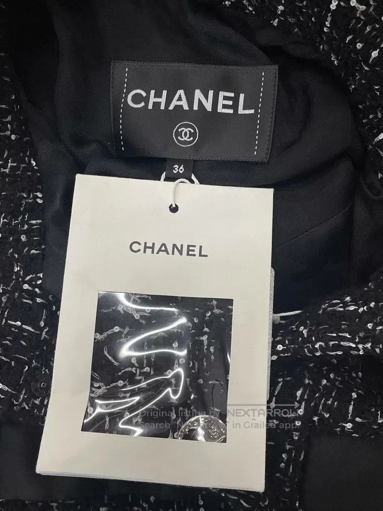 Chanel Chanel 25K black and white colour block stand-up collar be Size XS / US 0-2 / IT 36-38 - 4 Thumbnail