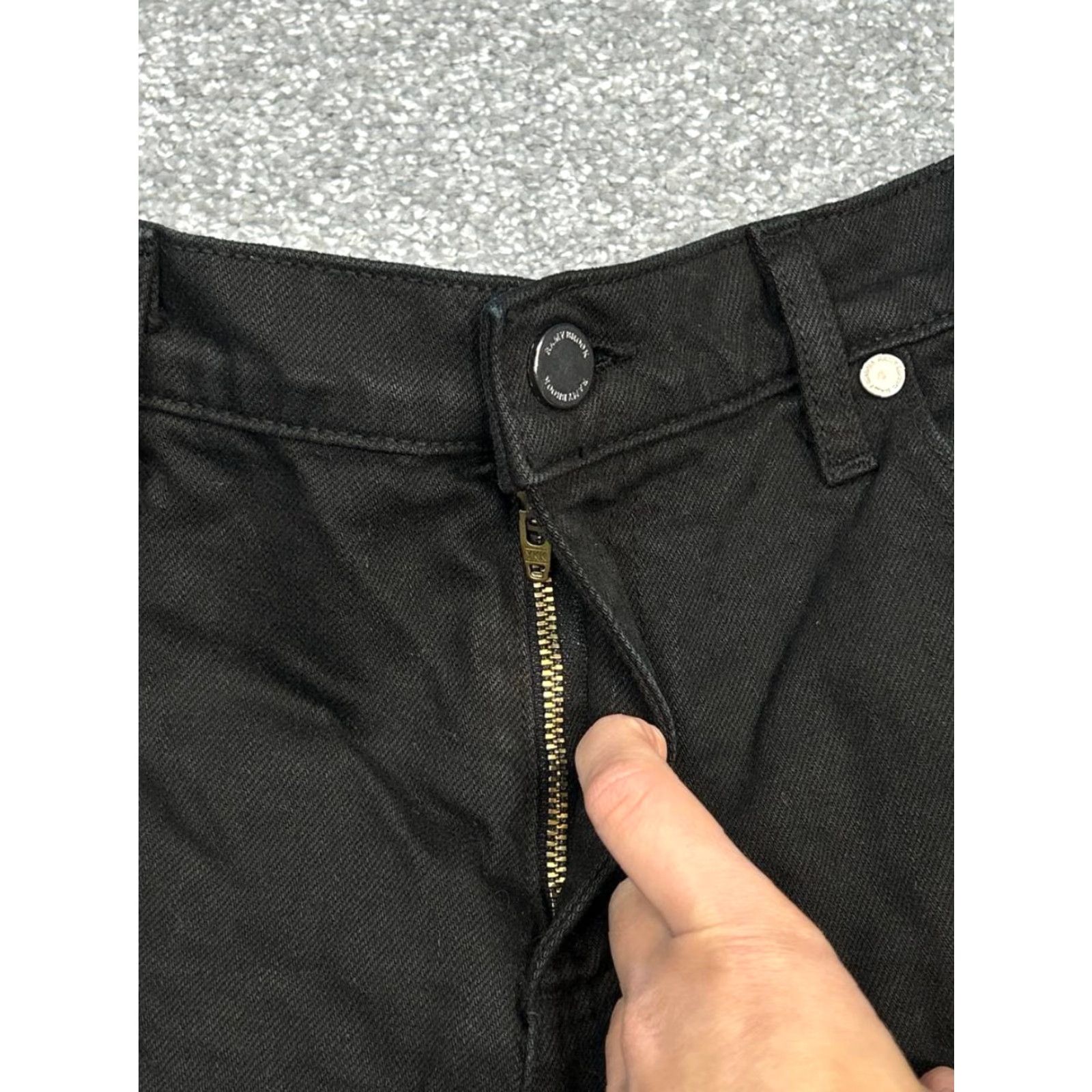 Ramy Brook Ramy Brook Christa Boyfriend Shorts Womens 31 Black Denim Mid Rise Fringe Hem Denim Shorts Black Womens 31 Jeans Ramy Brook Size 24" / US 00 / IT 34 - 2 Thumbnail