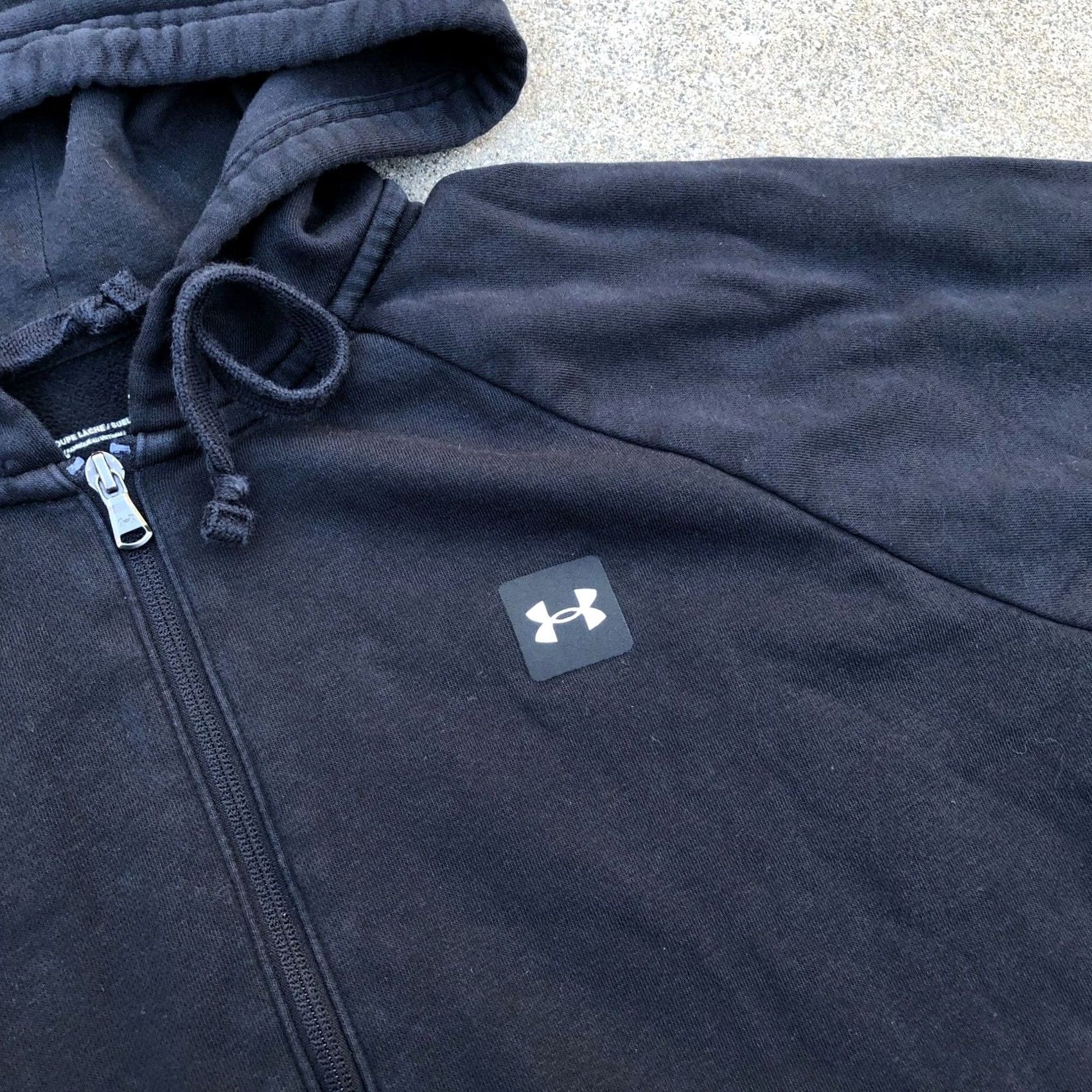 Under Armour Under Armour Hoodie Sweater Jacket Men L Black Full Zip Cotton Loose Fit Size US L / EU 52-54 / 3 - 3 Thumbnail