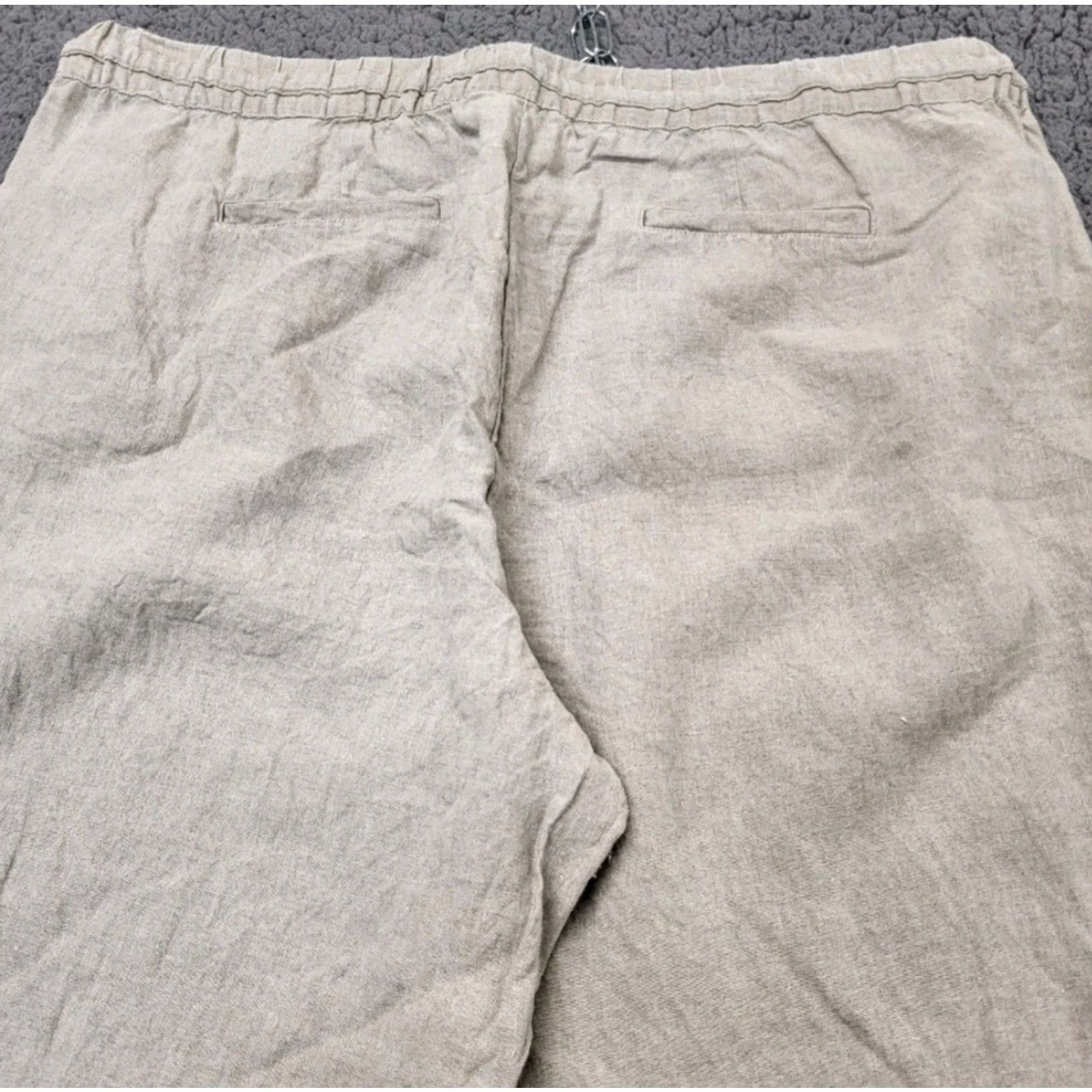 Charter Club CHARTER CLUB Luxury Pants Women XL Beige Pure Linen Straight Pull On Casual Size 40" / US 18 - 3 Thumbnail