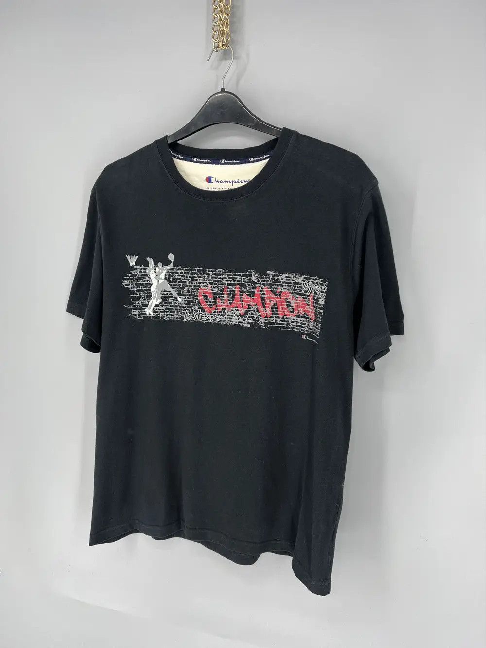 Champion Vintage Y2K Champion Big Logo T-Shirt Streetwear Style Size US XL / EU 56 / 4 - 3 Thumbnail