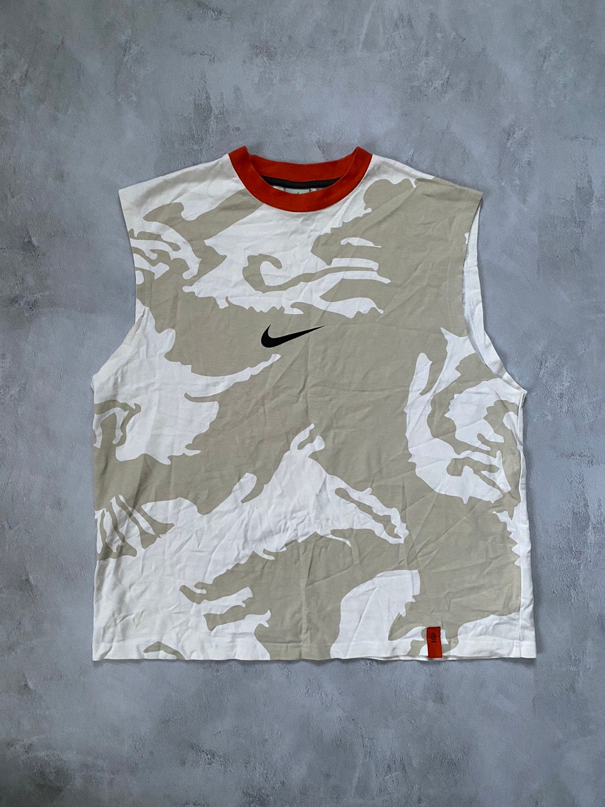 Pre-owned Nike X Vintage Avantgarde Nike Big Logo Tank Top Shirt In Camouflage