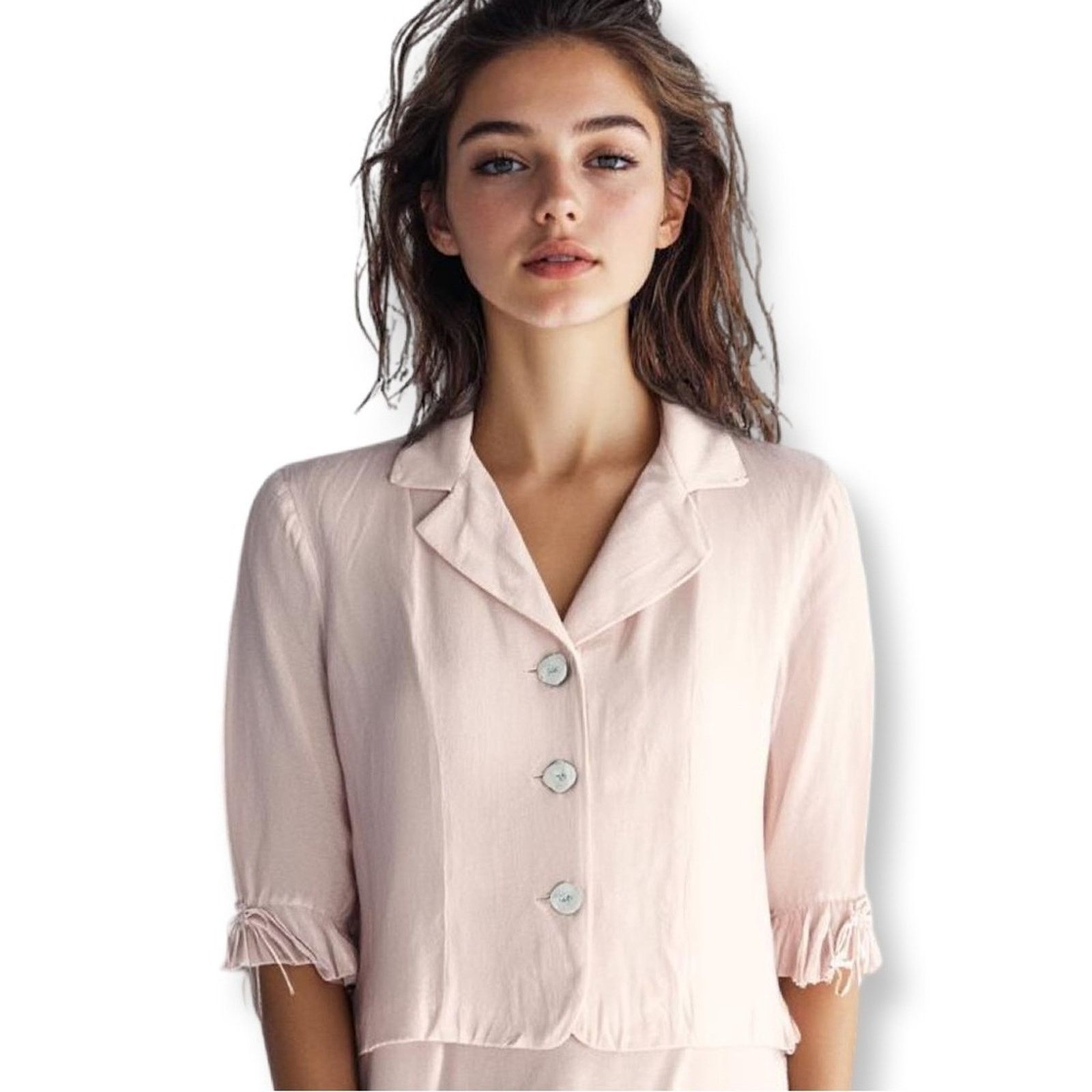 Vintage Jessica Howard Vintage Light Pink Linen Blouse And Dress Size S / US 4 / IT 40 - 1 Thumbnail