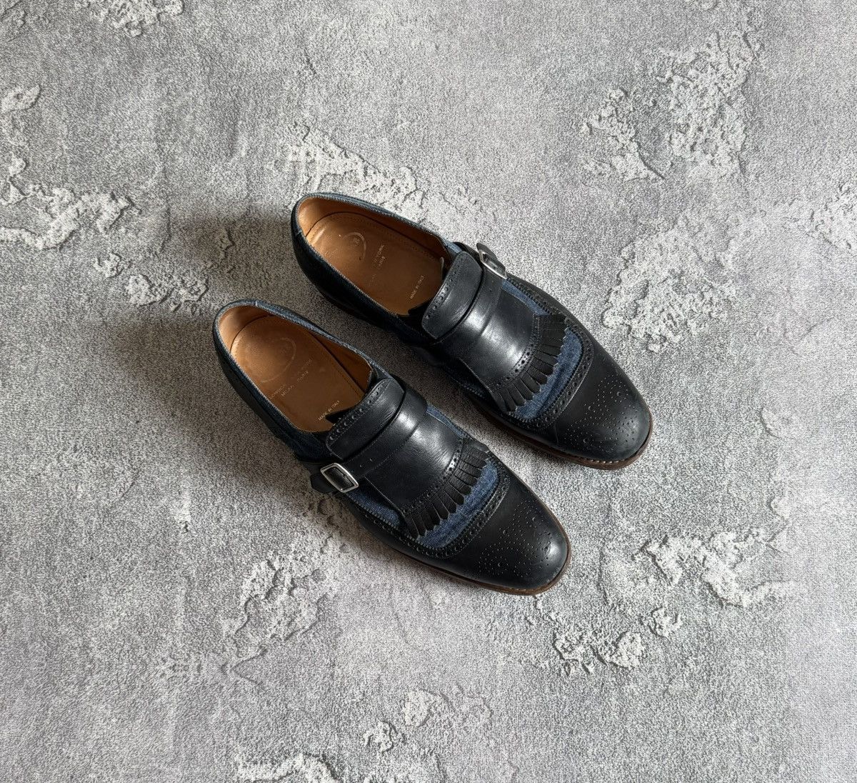 Churchs ChurchS Shanghai Leather Brogue Fringed Loafer Shoes Uk10 in Blue, Men's (Size 11)
