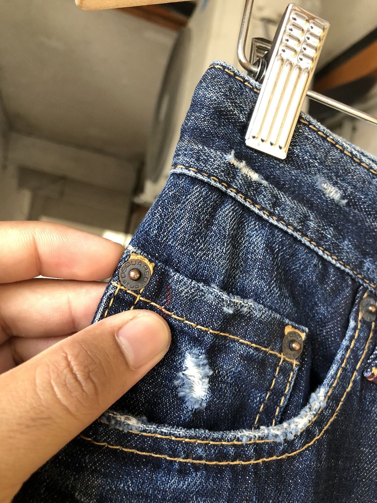 Dsquared2 Nice❗️Dsquared Splash Paint Distressed Denim Curve Cut Size US 28 / EU 44 - 9 Thumbnail