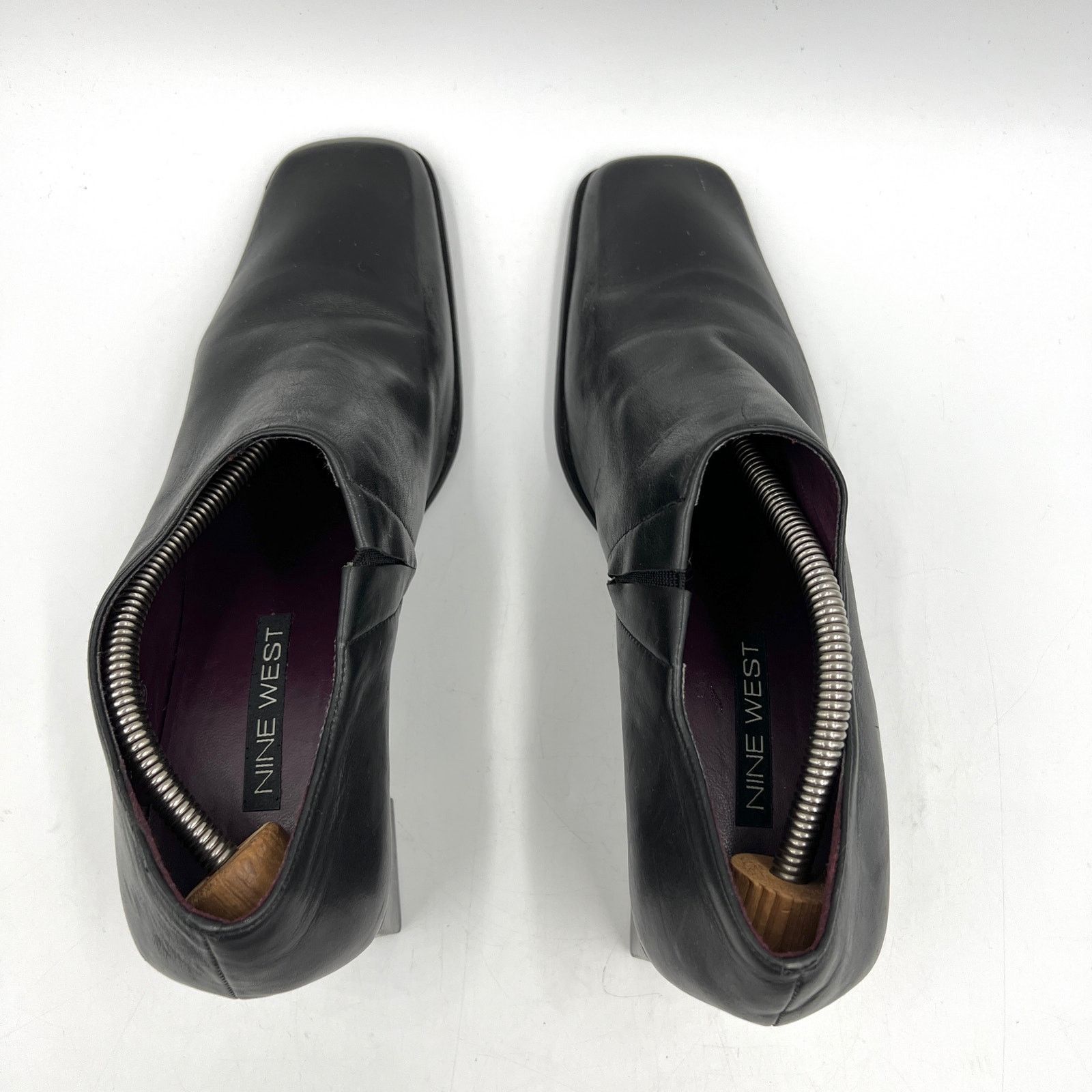 Nine West Vintage 90s Nine West Leather Pump Block Heel Square Toe Size US 8.5 / IT 38.5 - 4 Thumbnail