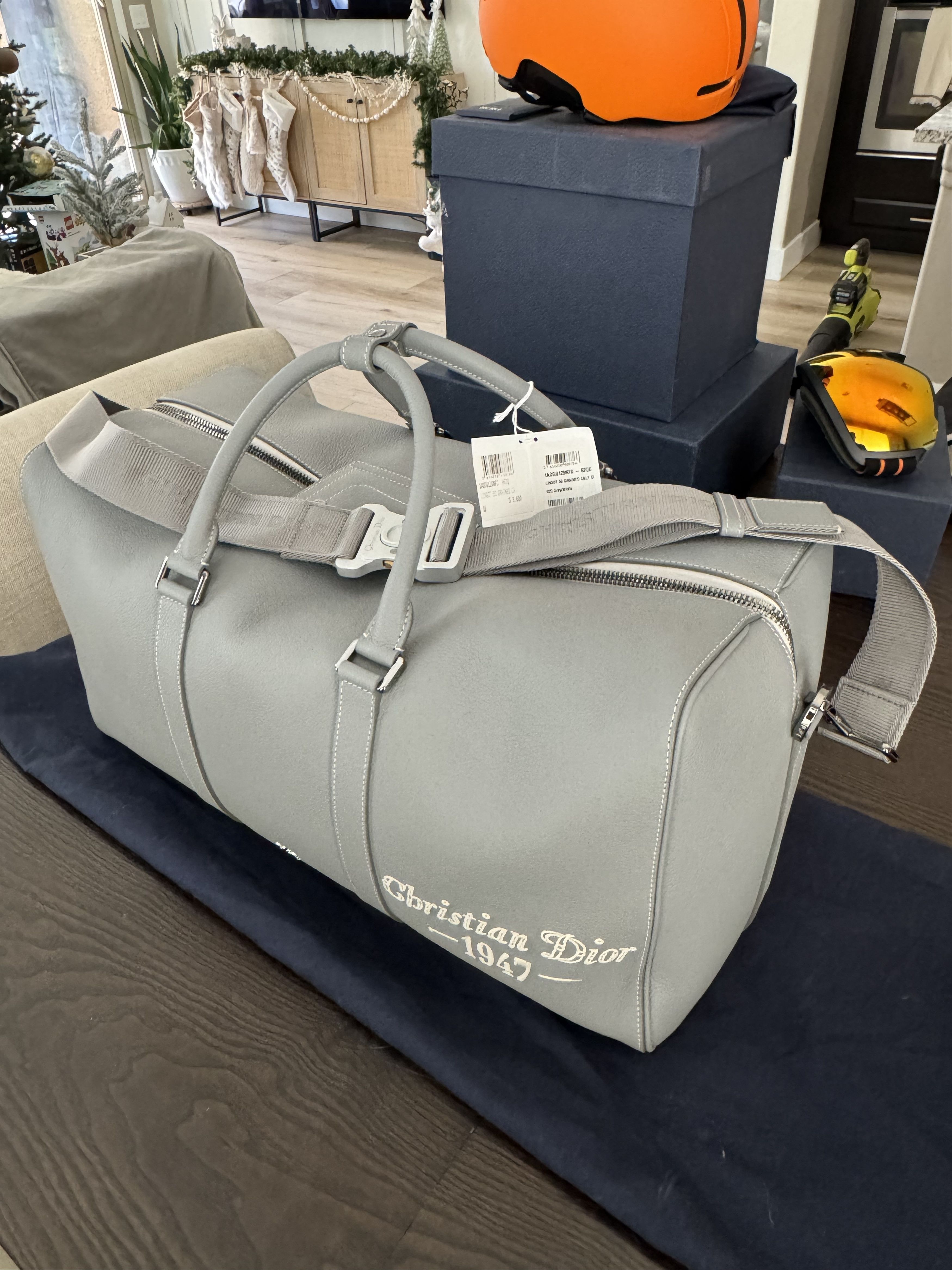 Dior Lingot 50 grain calf grey/white duffel bag Size ONE SIZE - 1 Thumbnail