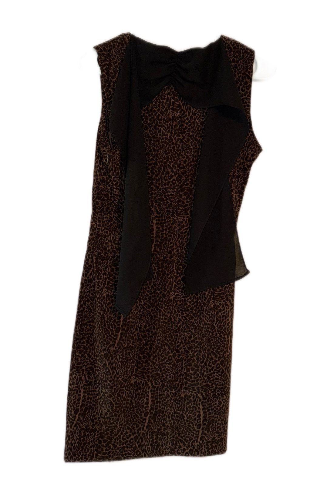 Other Vintage CDC size 8 Black Brown leopard Midi Sheath Dress Size M / US 6-8 / IT 42-44 - 4 Thumbnail