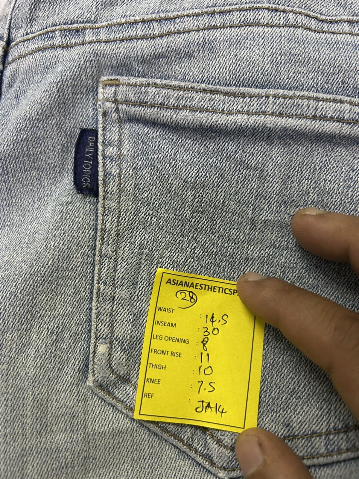 20471120 × Japanese Brand Daily Topic Japan Light Blue Jean Distressed Grunge Style Size US 28 / EU 44 - 13 Thumbnail