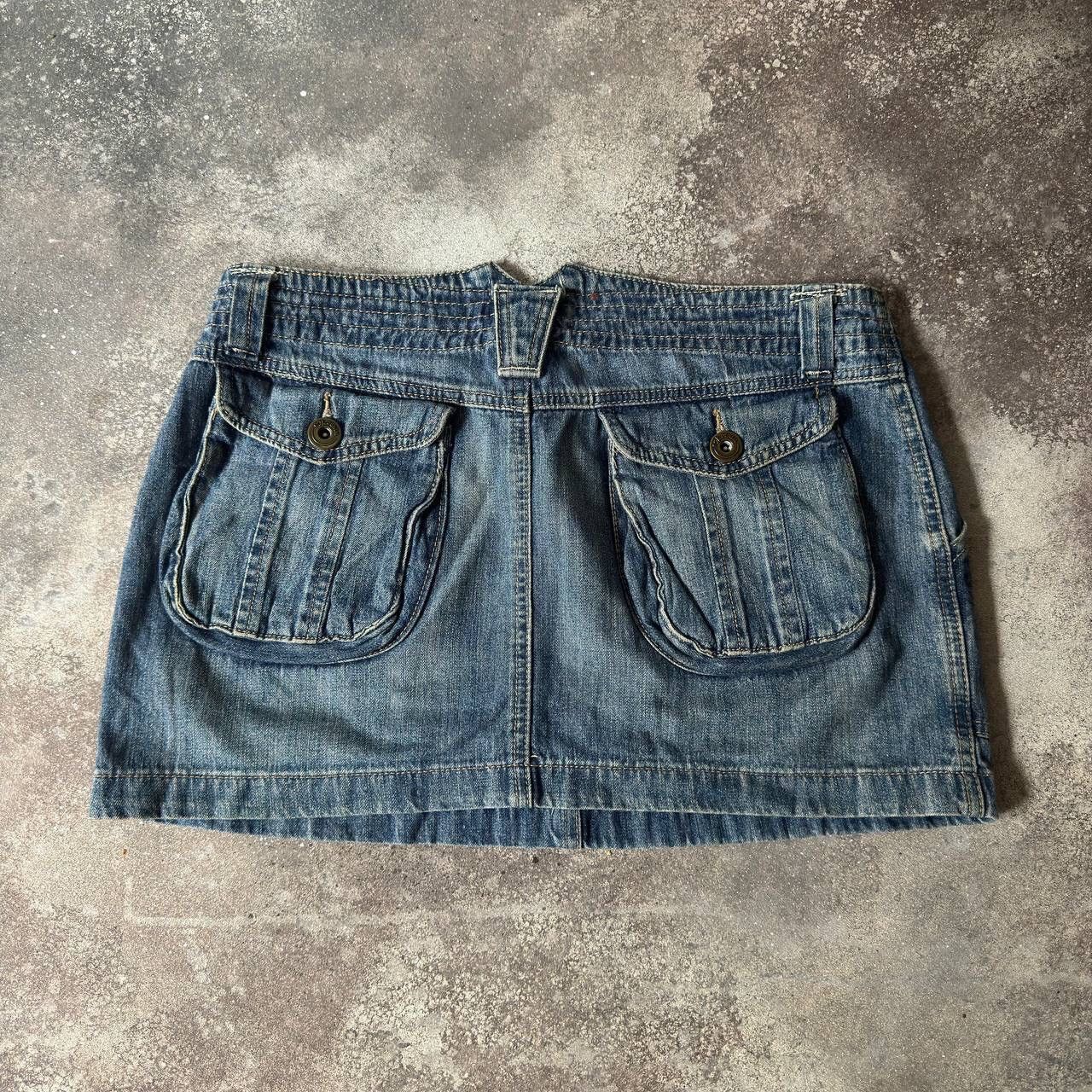 20471120 × Hysteric Glamour × Japanese Brand Amazing Multipocket Cargo Denim Mini Skirt Size 31" - 4 Thumbnail