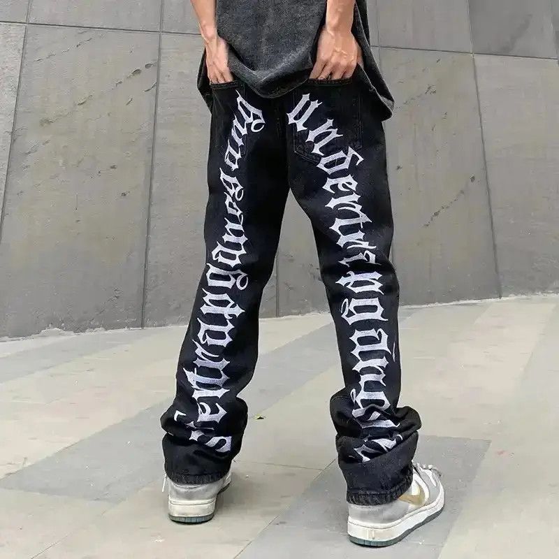 Japanese Brand Ripped Hip Hop Hole Embroidery Jeans Size US 32 / EU 48 - 1 Thumbnail