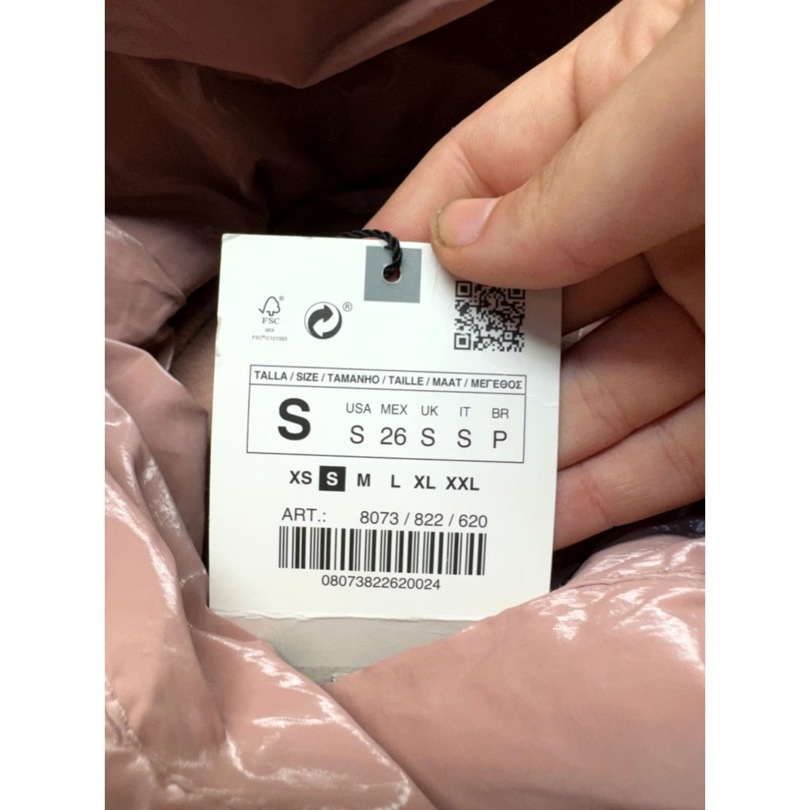 Zara Zara Womens Hooded Puffer Coat Shiny Finish Pink Size S Quilted Jacket Womens Small New With Tags Size S / US 4 / IT 40 - 6 Thumbnail