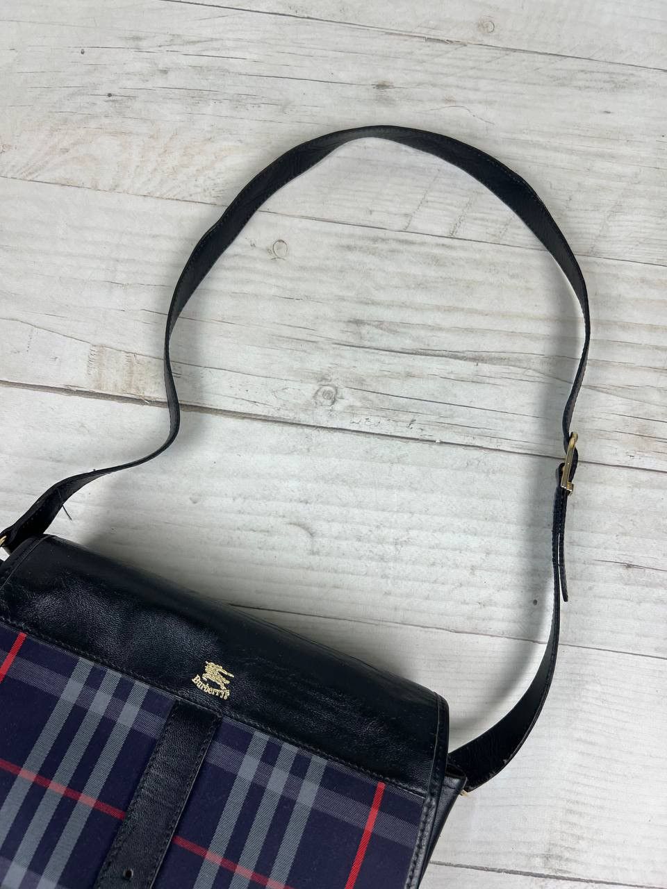 Burberry Burberrys Nova Check Blue Leather Crossbody Shoulder Bag Size ONE SIZE - 9 Thumbnail
