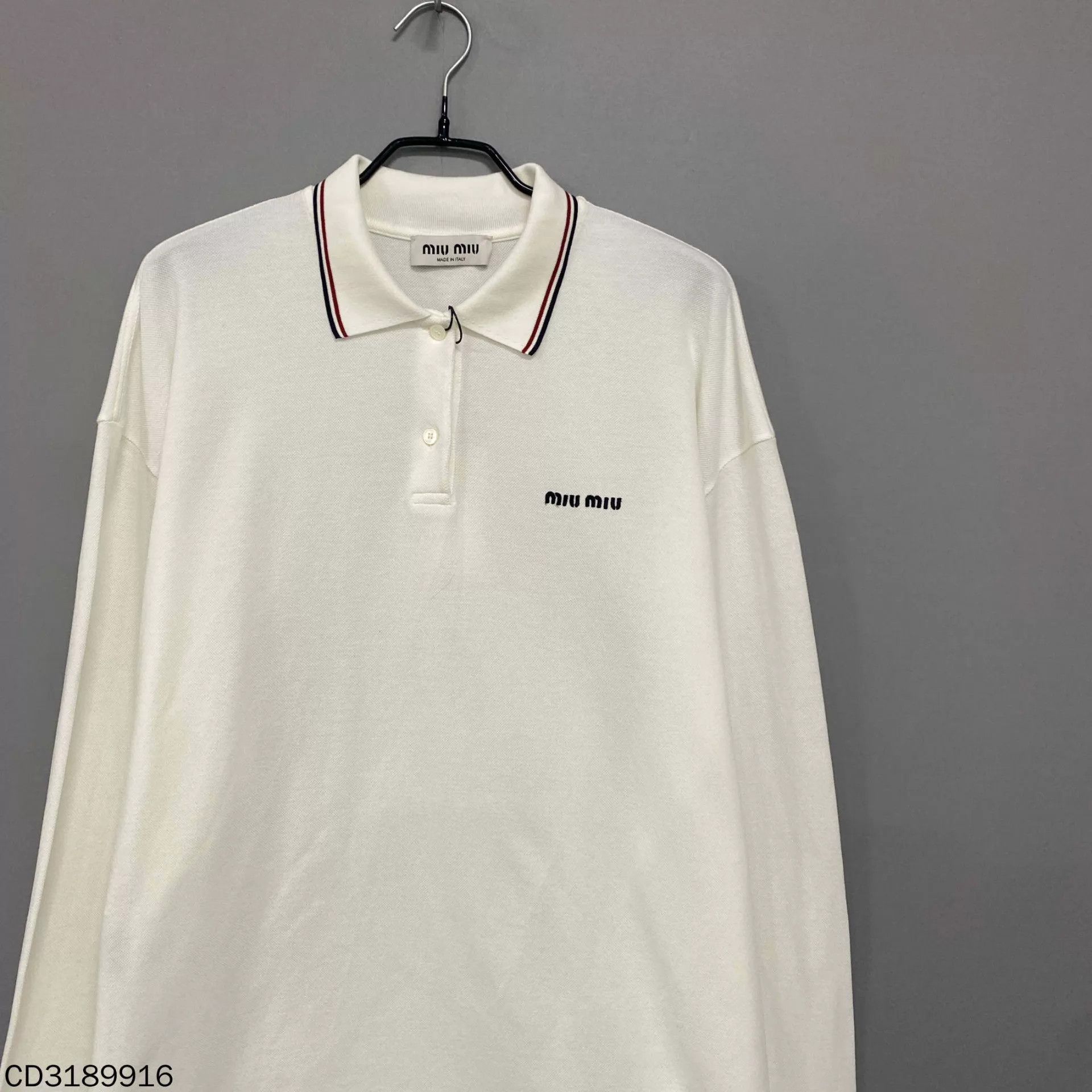 Miu Miu MIU MIU ss25 solid embroidered logo long sleeve sz S Size S / US 4 / IT 40 - 2 Thumbnail
