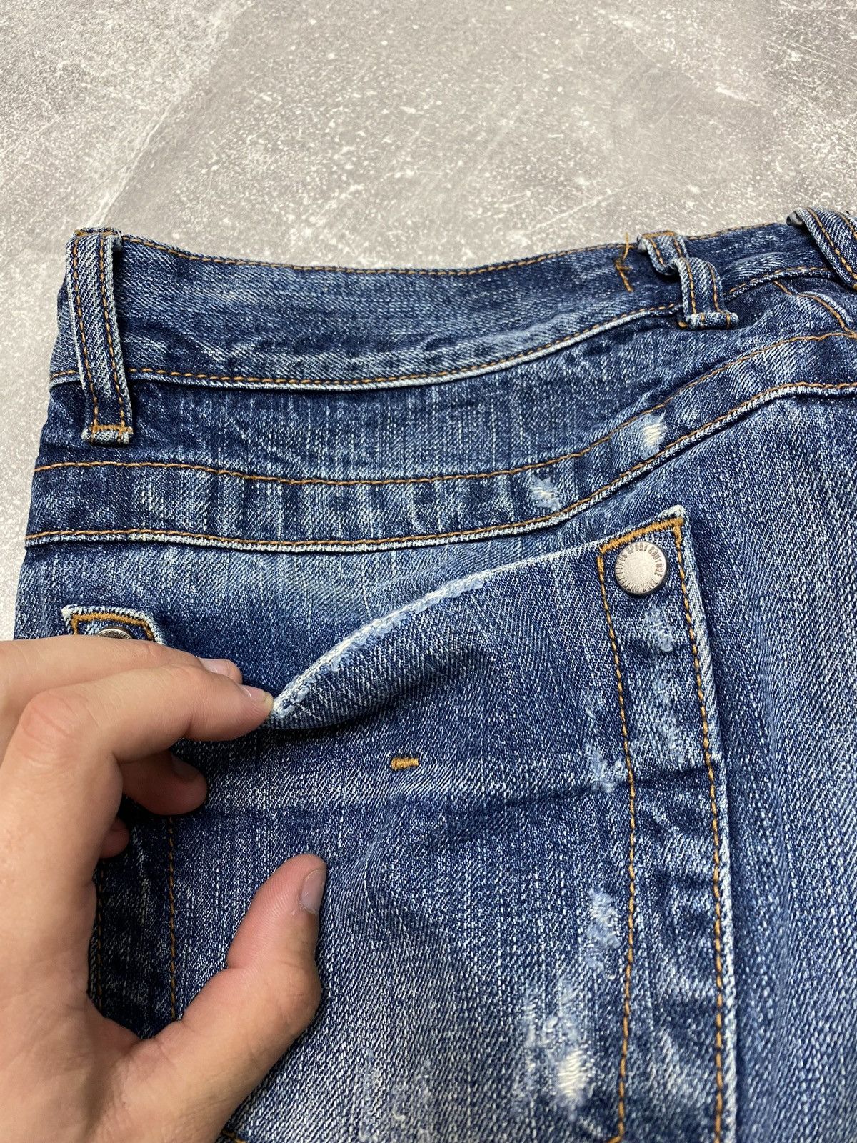 Designer × Dirk Bikkembergs Dirk Bikkembergs Sport Couture Cut Raw Denim Jeans Size US 34 / EU 50 - 19 Thumbnail