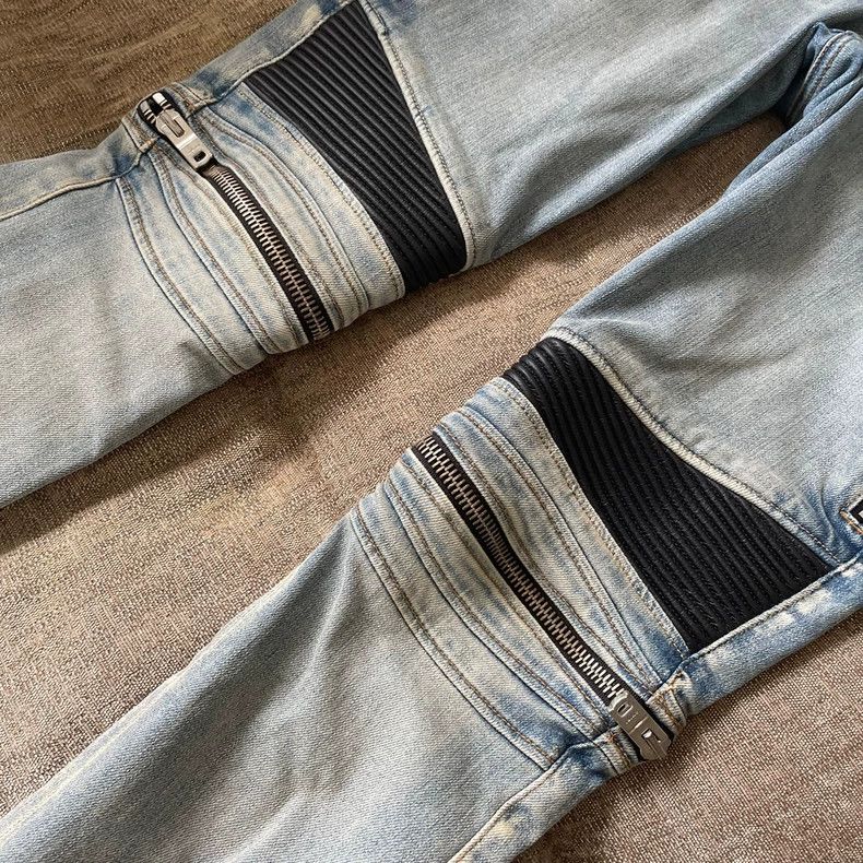 Amiri Amiri Blue jeans, zippered leather jeans 2501-Nextarrow Size US 30 / EU 46 - 3 Thumbnail
