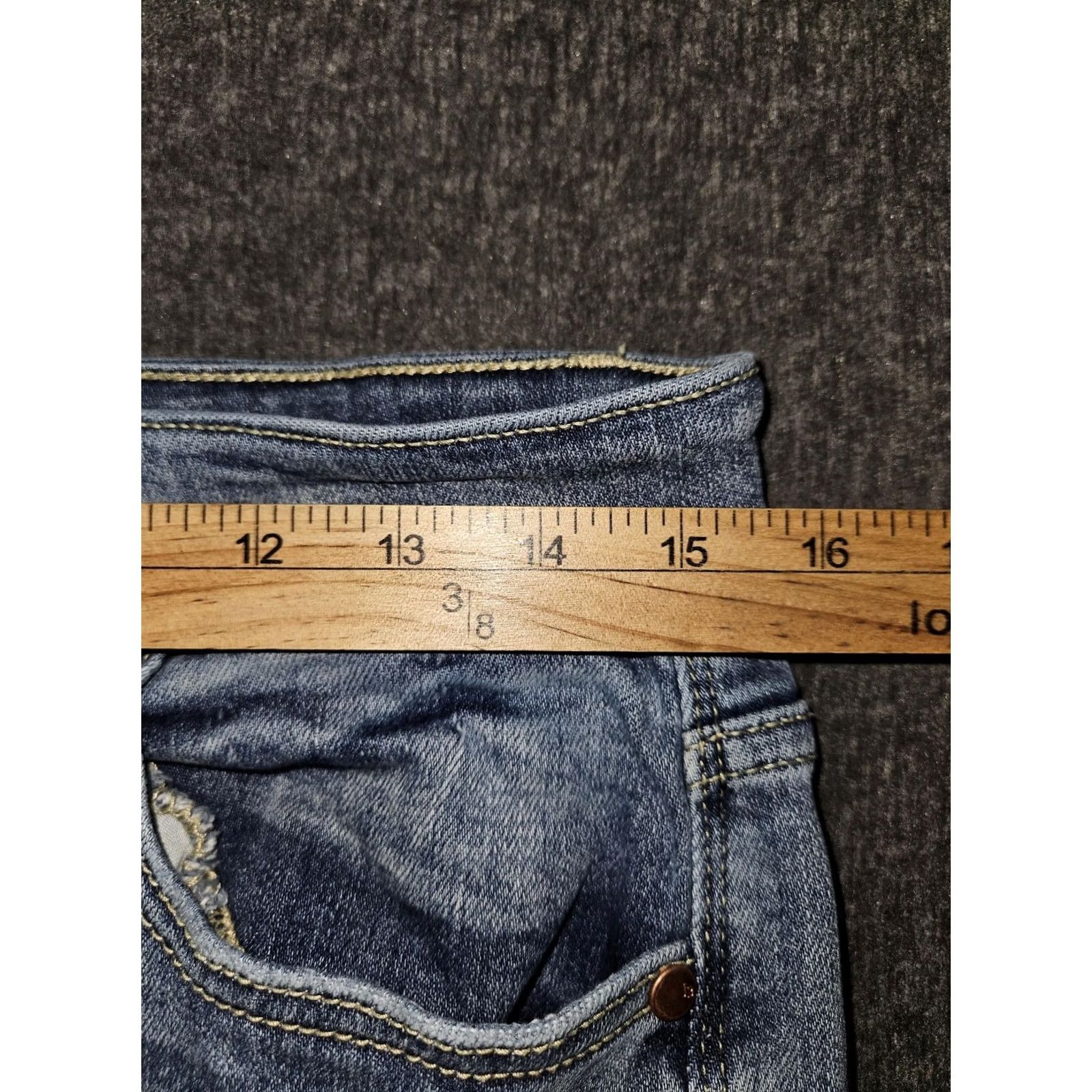 Denime Judy Blue Bermuda Shorts Womens XL Blue Denim Cuffed Stretch Casual JB15226LT Size 40" / US 18 - 3 Thumbnail