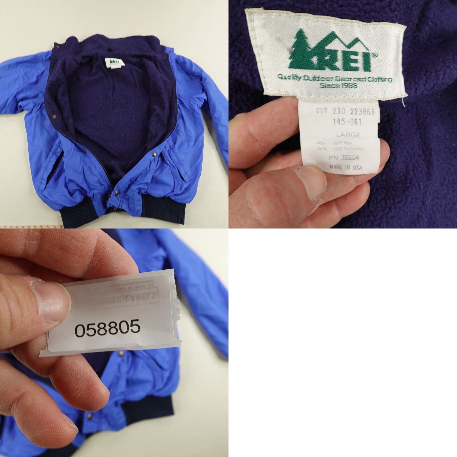 Vintage VINTAGE REI Windbreaker Jacket Mens Large Blue Fleece Lined Outdoor 90s Size US L / EU 52-54 / 3 - 8 Thumbnail