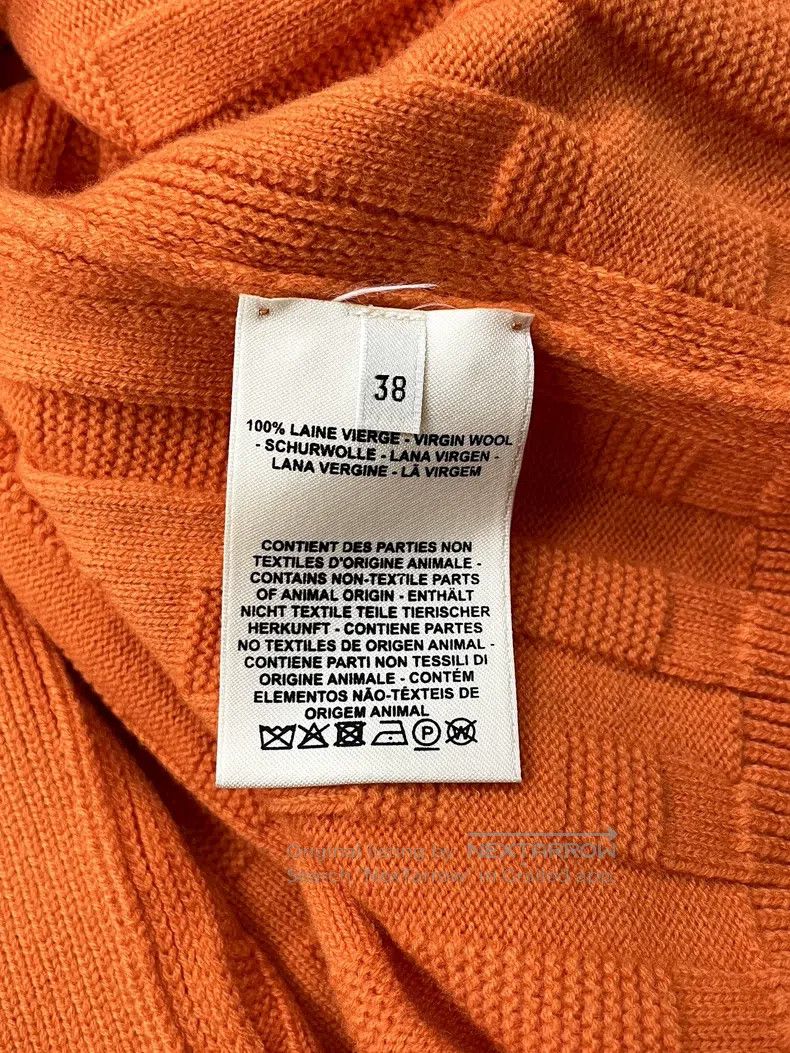 Hermes Hermes Orange Wool Knit Cardigan Logo Jacket Long Sleeve T Size XS / US 0-2 / IT 36-38 - 4 Thumbnail