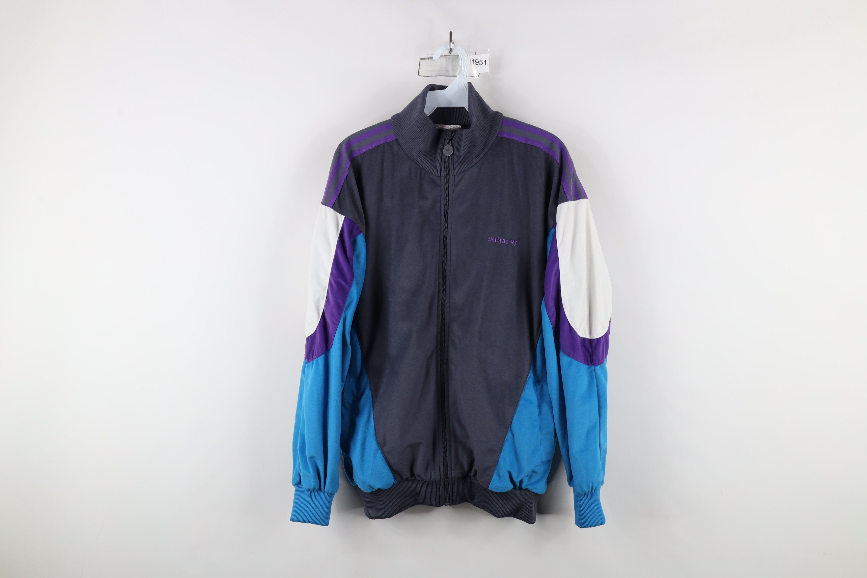 Vintage 80s 90s Adidas Spell Color Block Velour Track Jacket