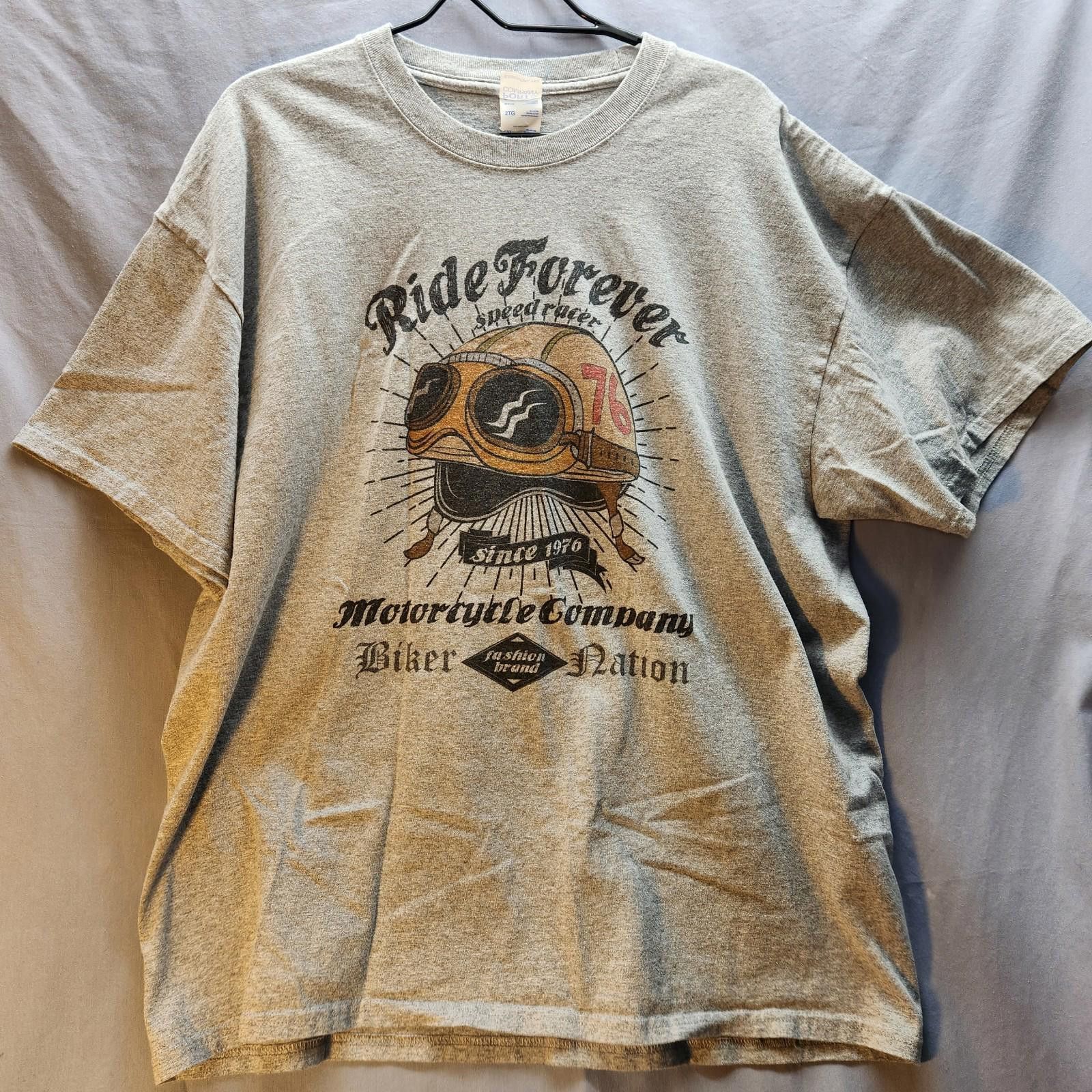 Designer Ride Forever Motorcycle Co Tshirt Grey Size 2XL Size US XXL / EU 58 / 5 - 1 Thumbnail