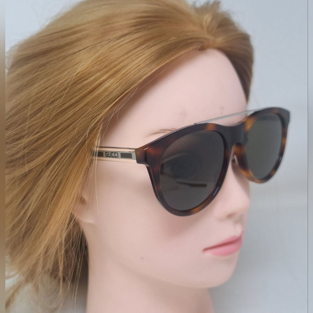 Gucci NWT Gucci Women's Sunglasses Round Havana Silver Crystal GG Size ONE SIZE - 2 Thumbnail