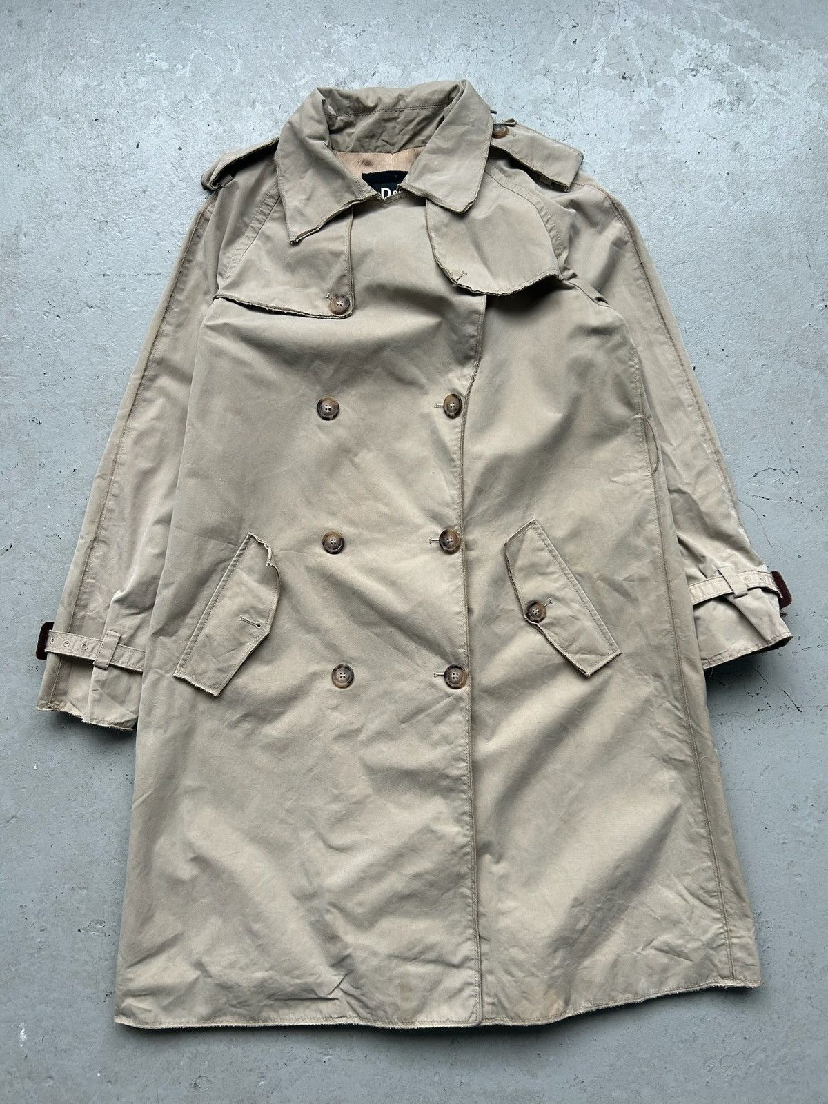 Dolce & Gabbana Dolce & Gabbana Khaki Double Brest Trench Coat Size US S / EU 44-46 / 1 - 1 Thumbnail