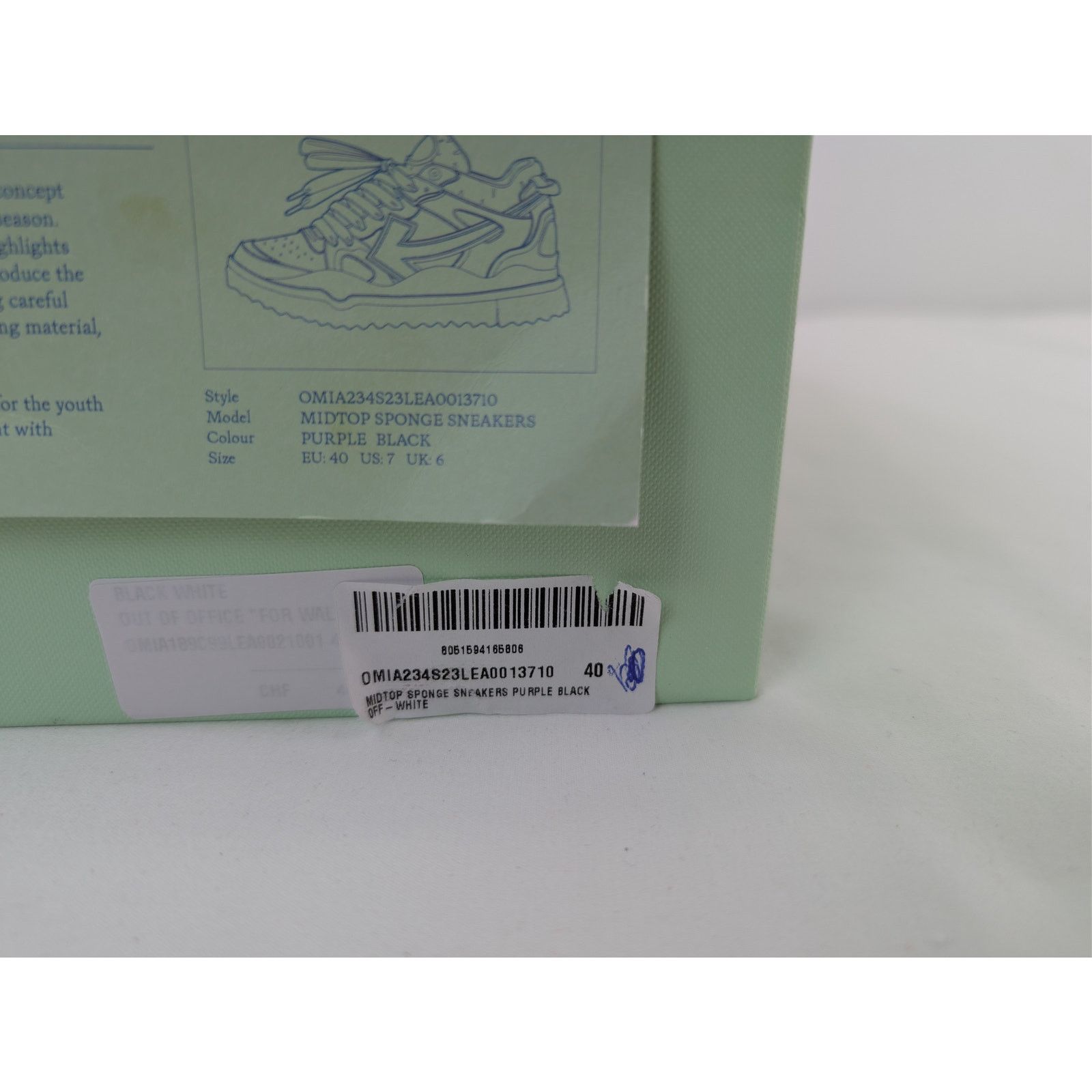 Off-White o1rshd1 Mid Top Sponge Sneakers in Purple/Black Size US 7 / EU 40 - 23 Thumbnail