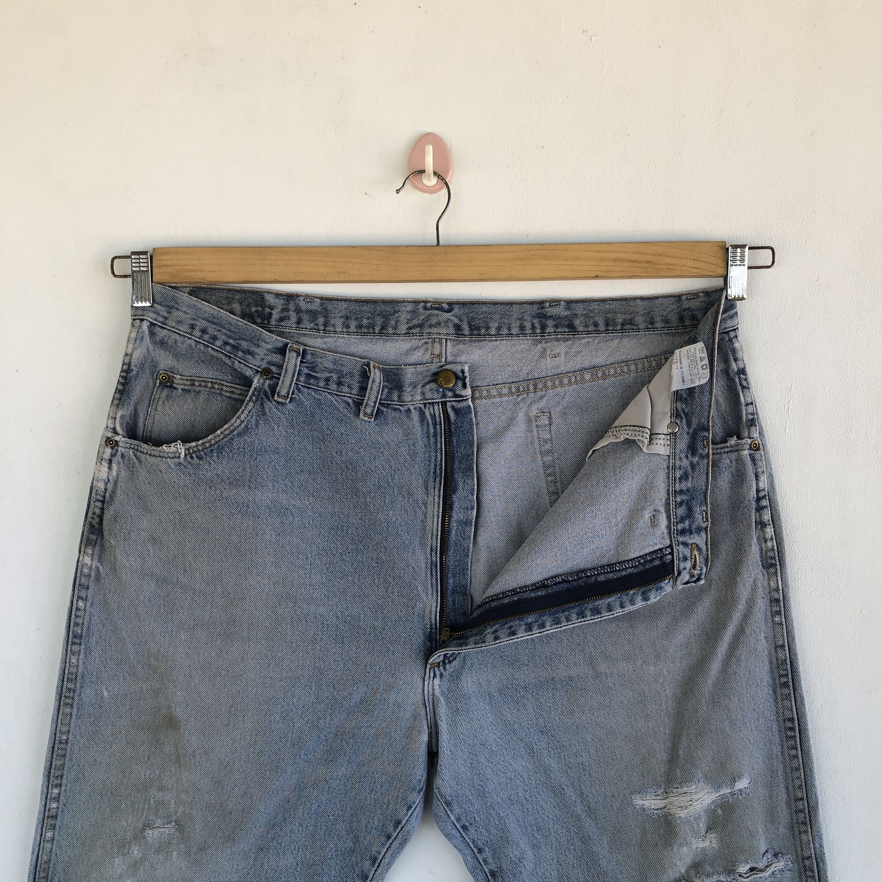 Wrangler Crazy Y2K Baggy Oversized Distressed Wrangler Faded Jeans Size US 38 / EU 54 - 6 Thumbnail