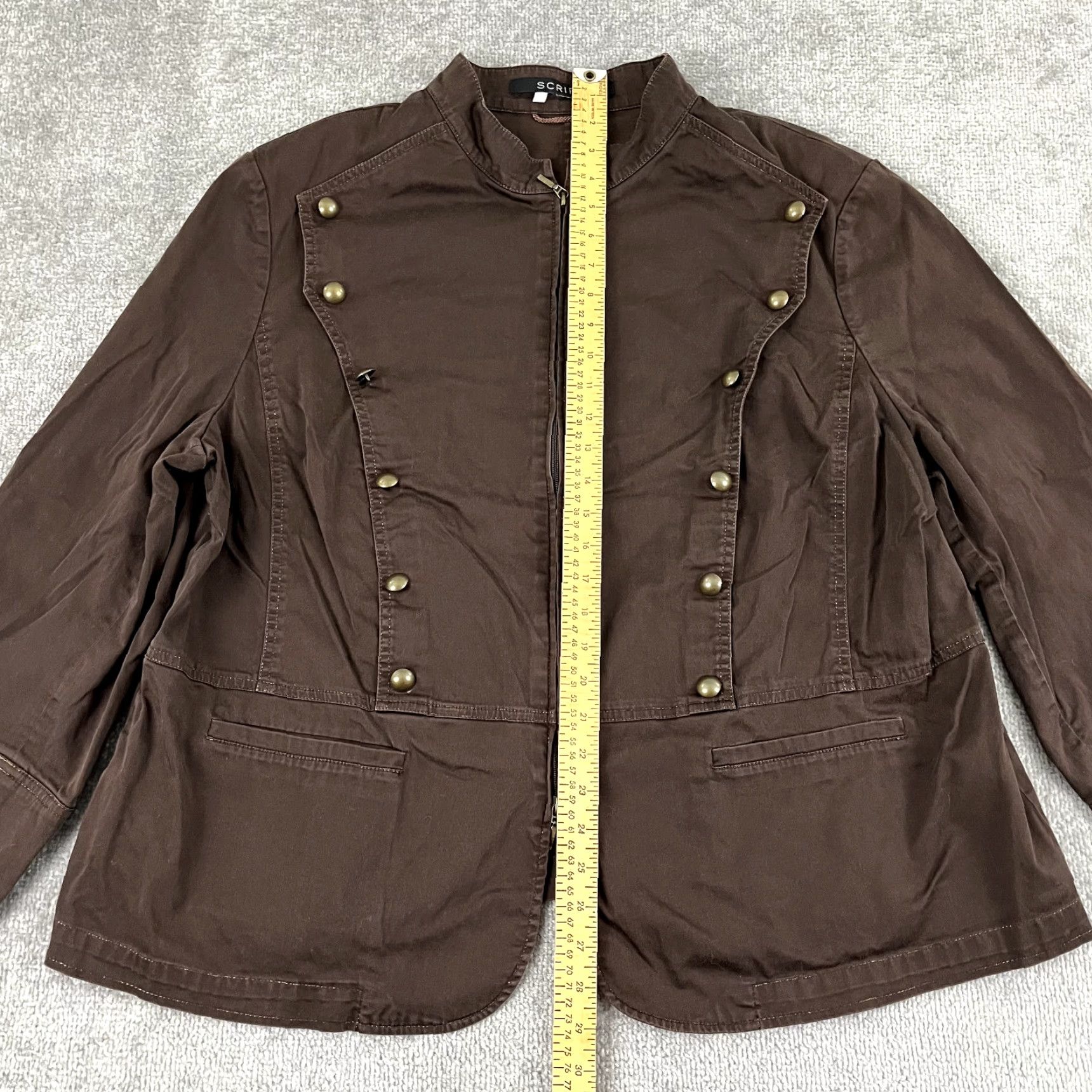 Doublet SCRIPT Jacket Womens XL Brown Western Rodeo Cowgirl Double Breasted Bib Full Zip Jacket Size XL / US 12-14 / IT 48-50 - 3 Thumbnail