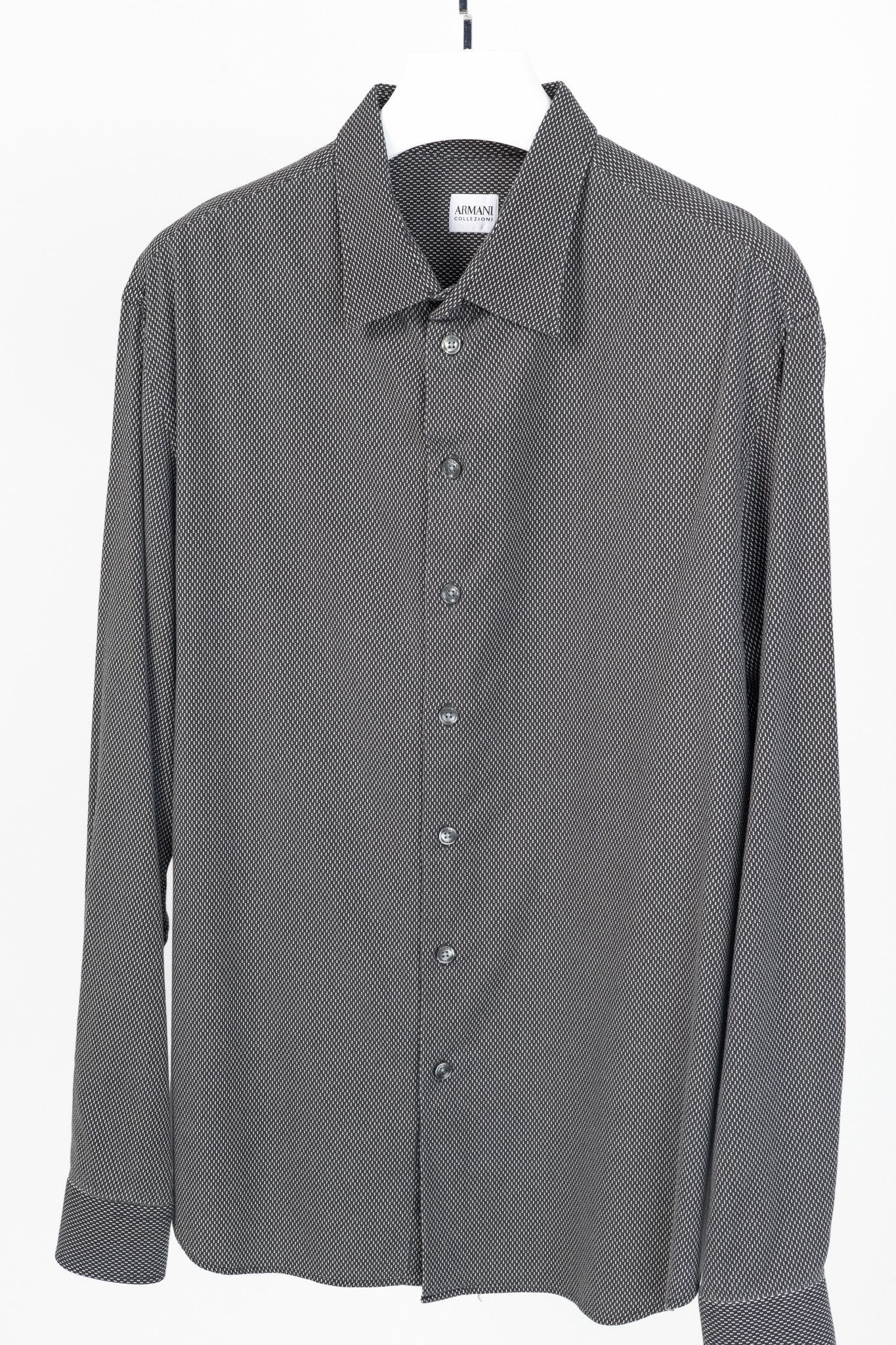 Armani Collezioni Armani Collezioni Cotton-Blend Patterned Buttoned Shirt Size US XXL / EU 58 / 5 - 3 Thumbnail